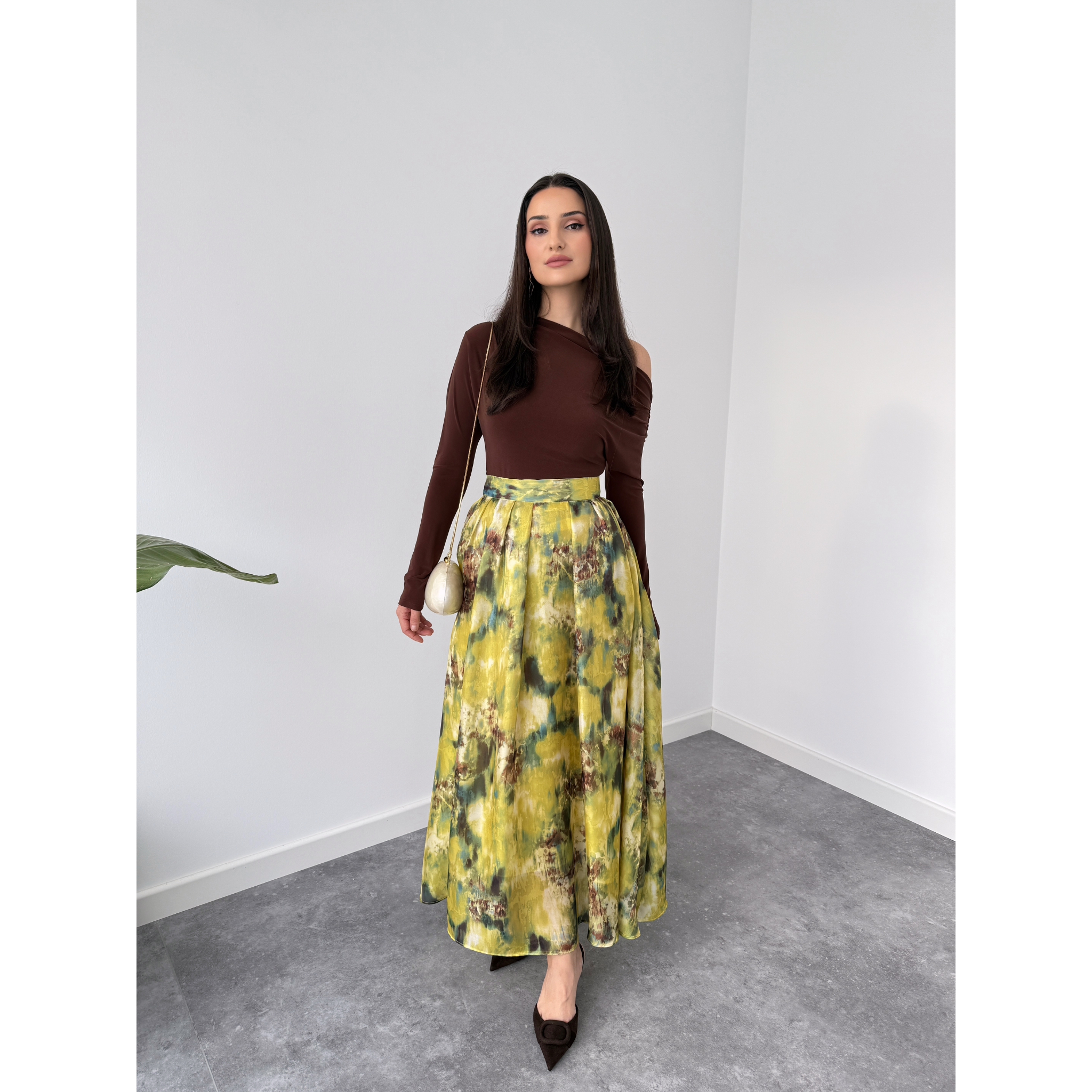 ORGANZA TULLE TIE-DYE PATTERN SKIRT