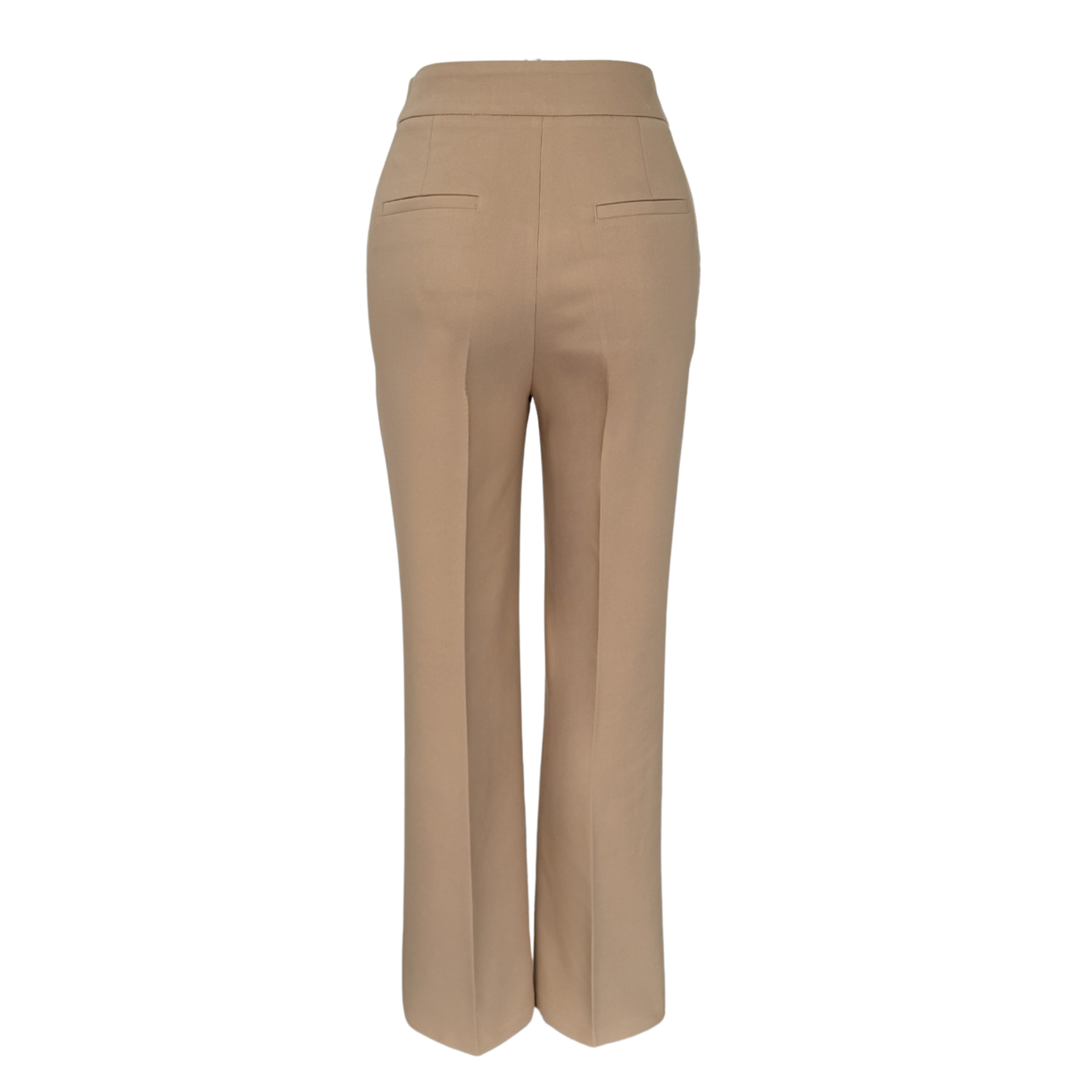 PLAIN CUT EMBELLISHED WAIST TROUSERS CAMEL