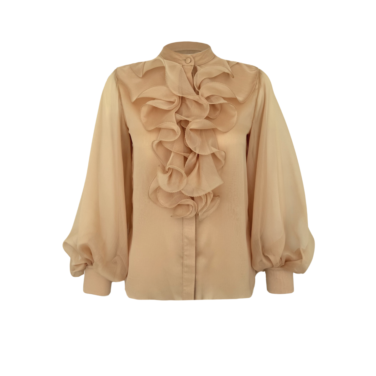 BENITA RUFFLED CHIFFON SHIRT YELLOW
