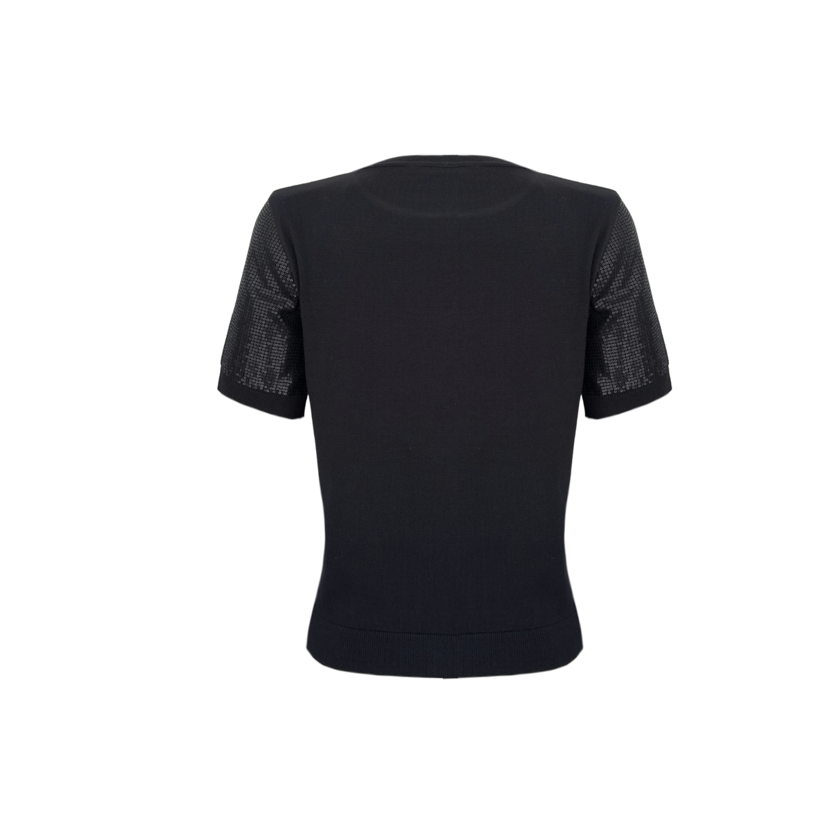 CREW NECK SEQUINED KNIT BLACK