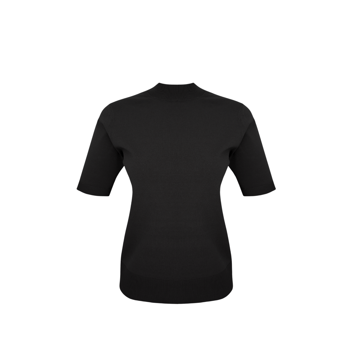 SHEER BACK DETAIL MERCERISED KNIT BLACK