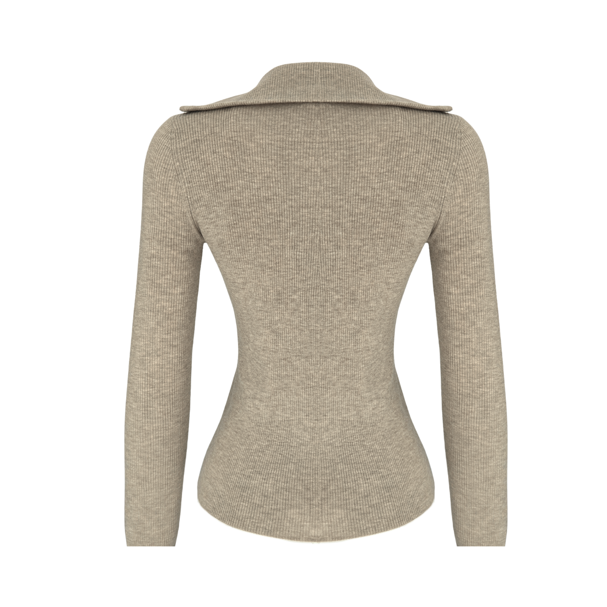 DOUBLE ZIP DETAIL WOOL BLEND KNIT