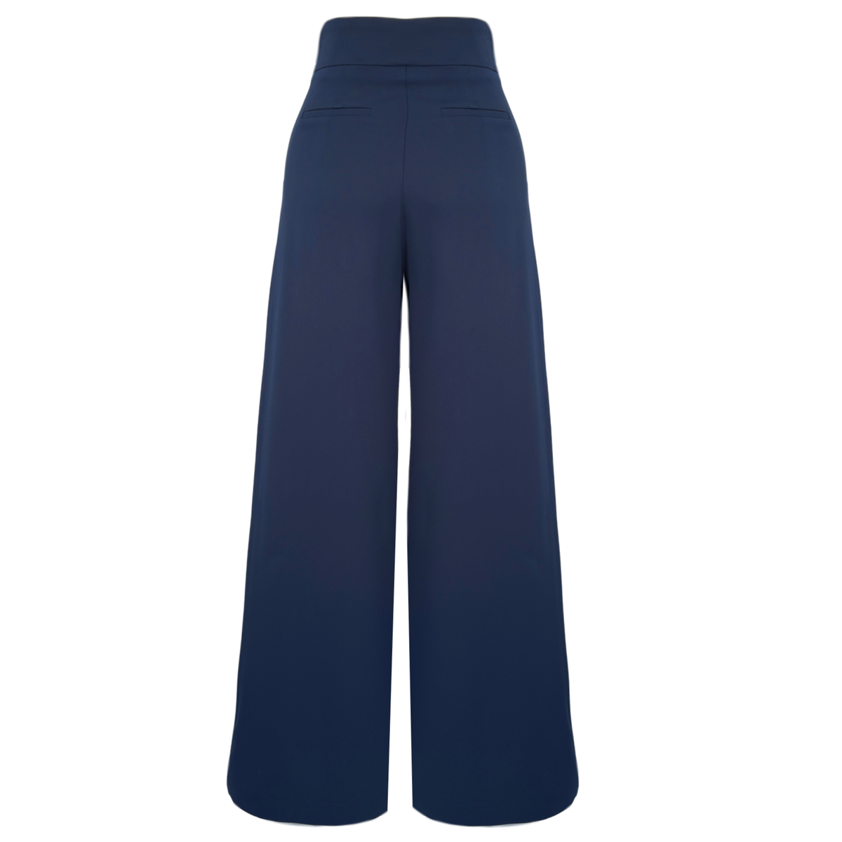 WIDE LEG EMBELLISHED WAIST TROUSERS NAVY
