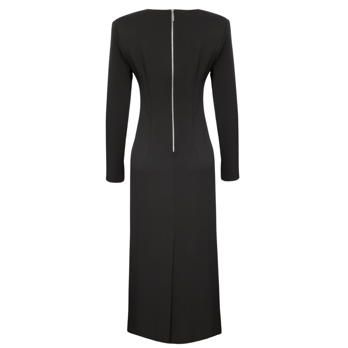DETACHABLE COLLAR DETAILED MAXI LENGTH DRESS BLACK