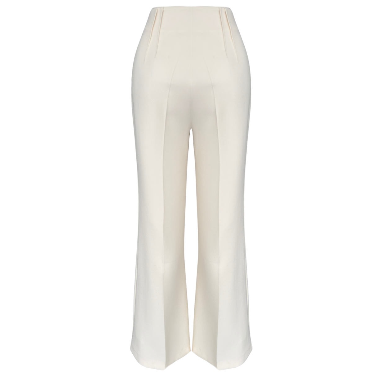 FRONT STITCH DETAILED WIDE LEG TROUSERS ECRU