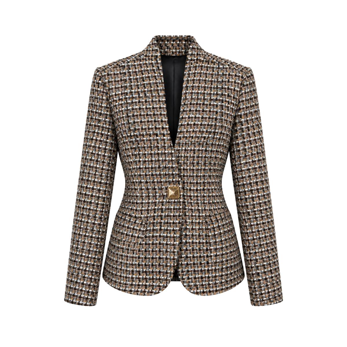 TWEED JACKET AND SKIRT SET WITH GOLD BUTTONS MULTICOLOR