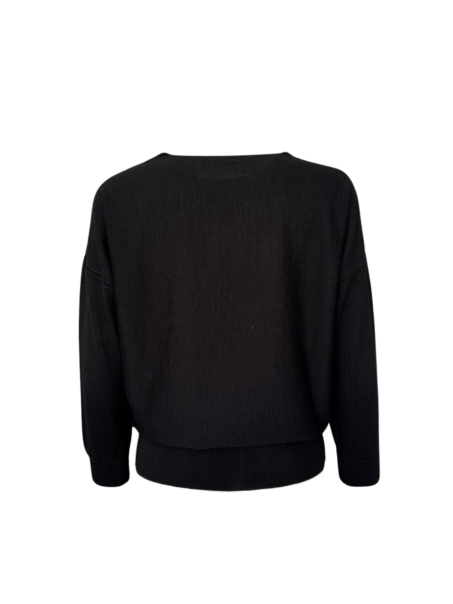PATTERNED 50% MERINO WOOL SWEATER BLACK