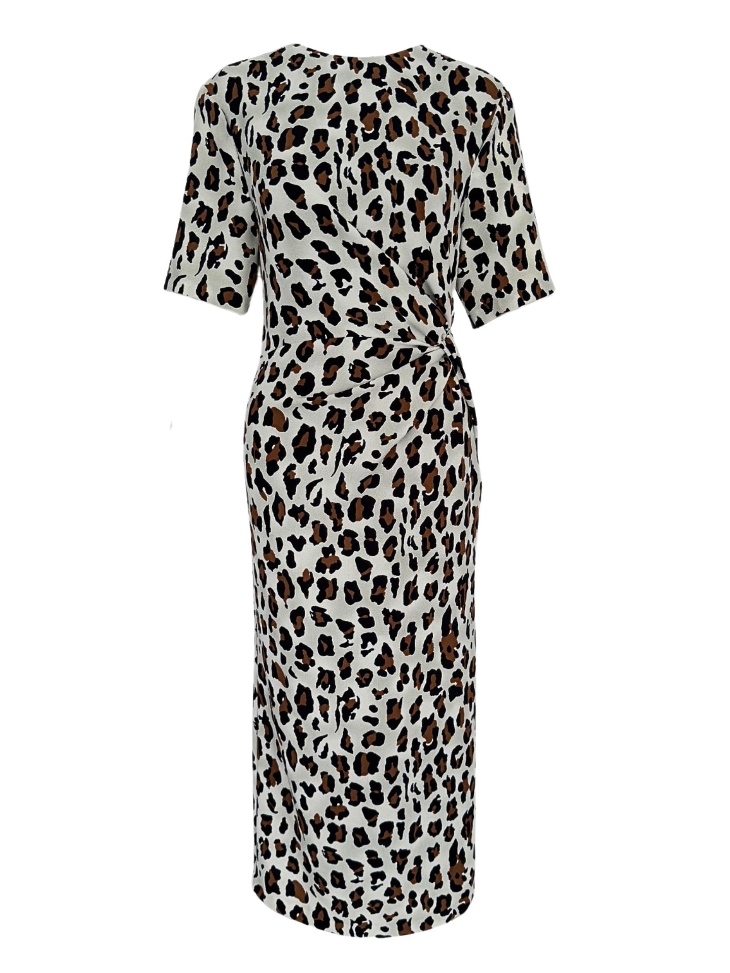 KNOT WAIST DETAIL LEOPARD PRINT DRESS