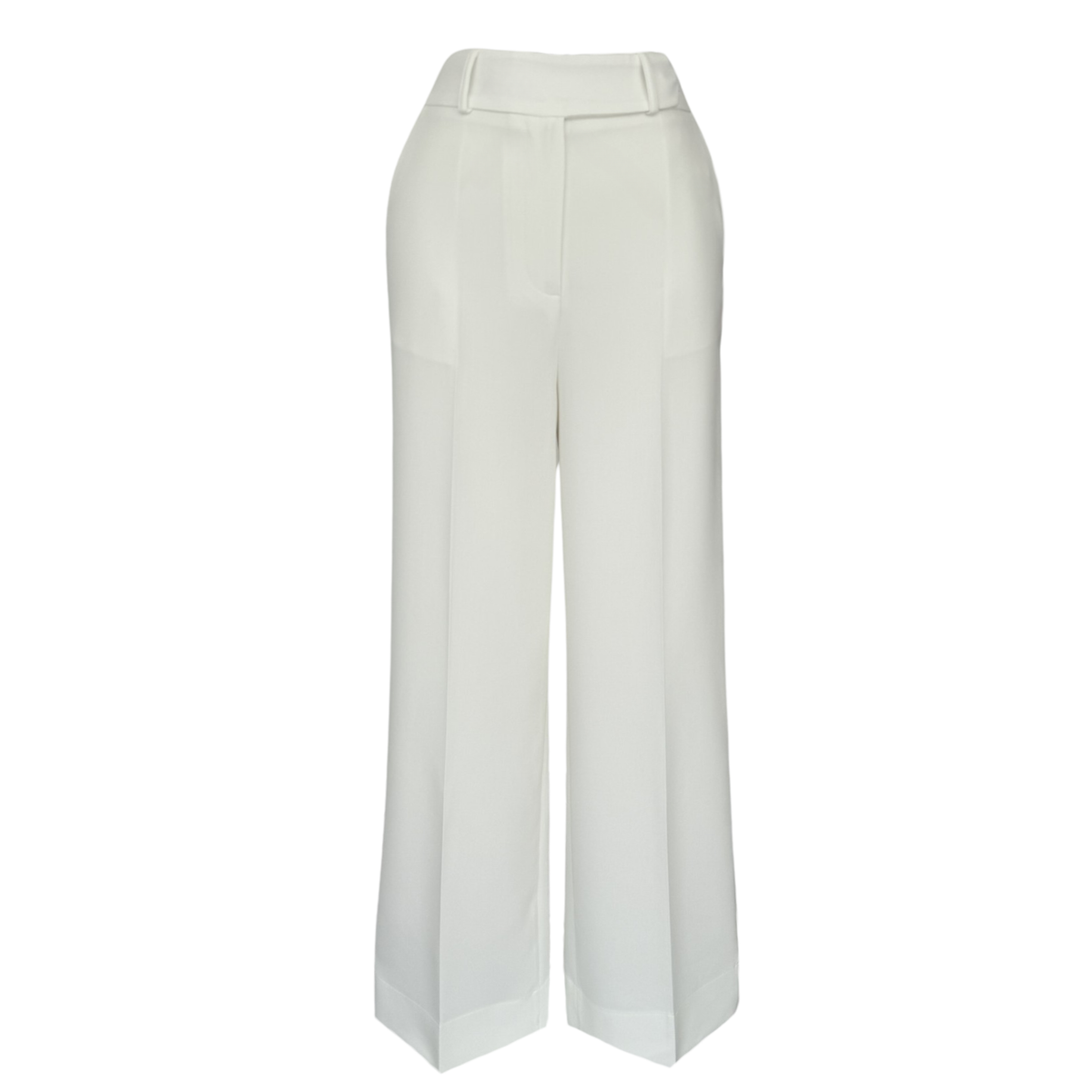 ELASTICATED PLAIN BACK LEG TROUSERS ECRU