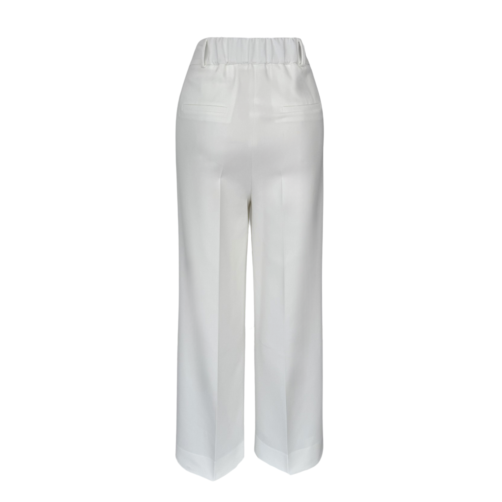 ELASTICATED PLAIN BACK LEG TROUSERS ECRU
