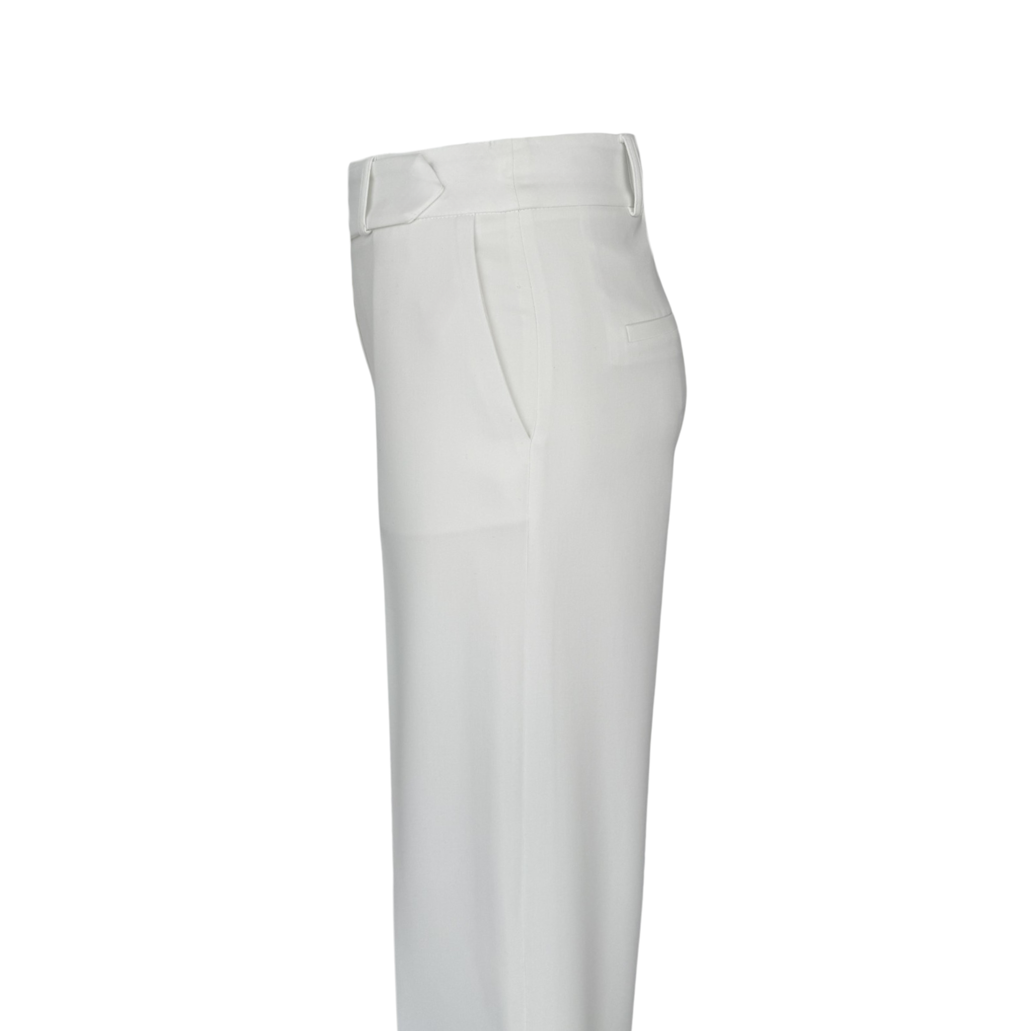 ELASTICATED PLAIN BACK LEG TROUSERS ECRU