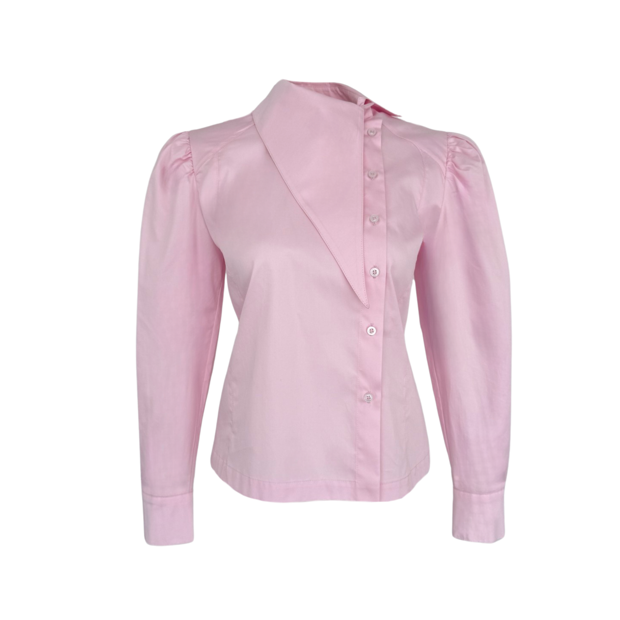 BERRY ASYMMETRIC NECKLINE DETAILED SHIRT PINK