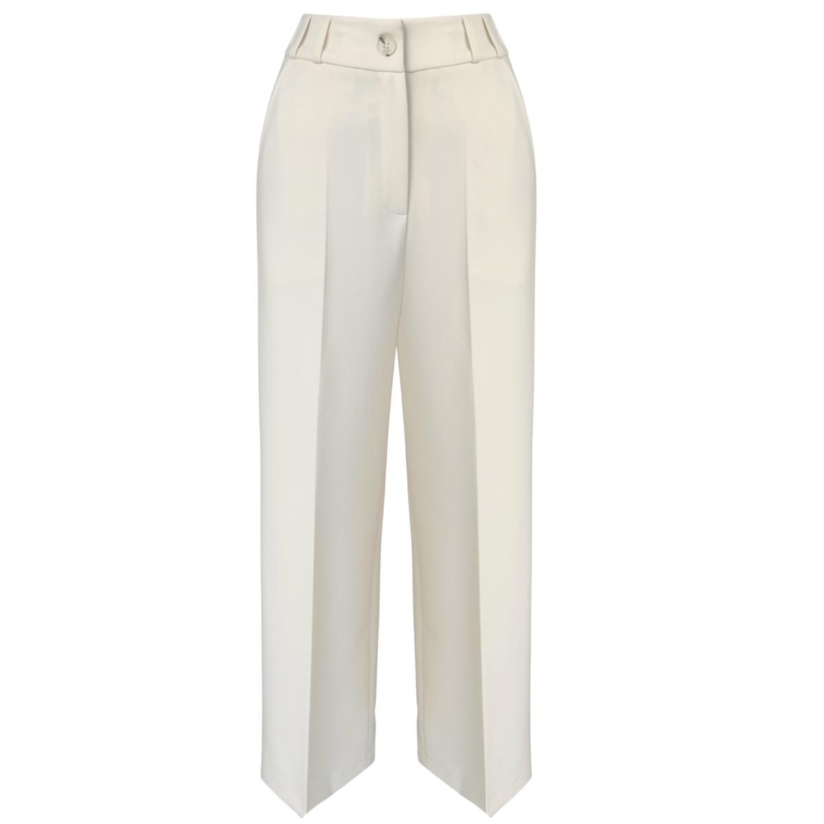 BACK ELASTICATED WAIST CLASSIC TROUSERS ECRU