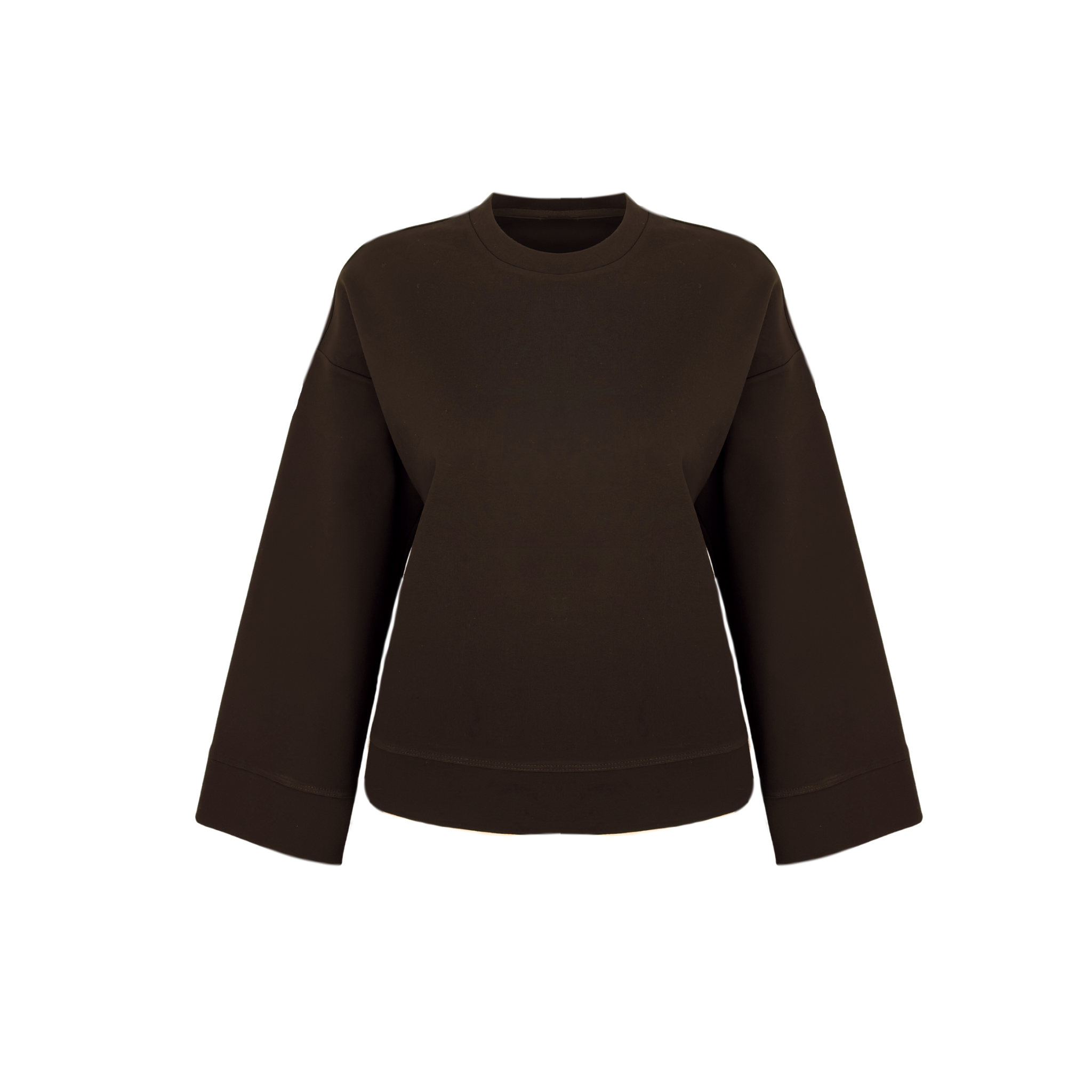 DETACHABLE ROSE DETAILED SWEATSHIRT BROWN