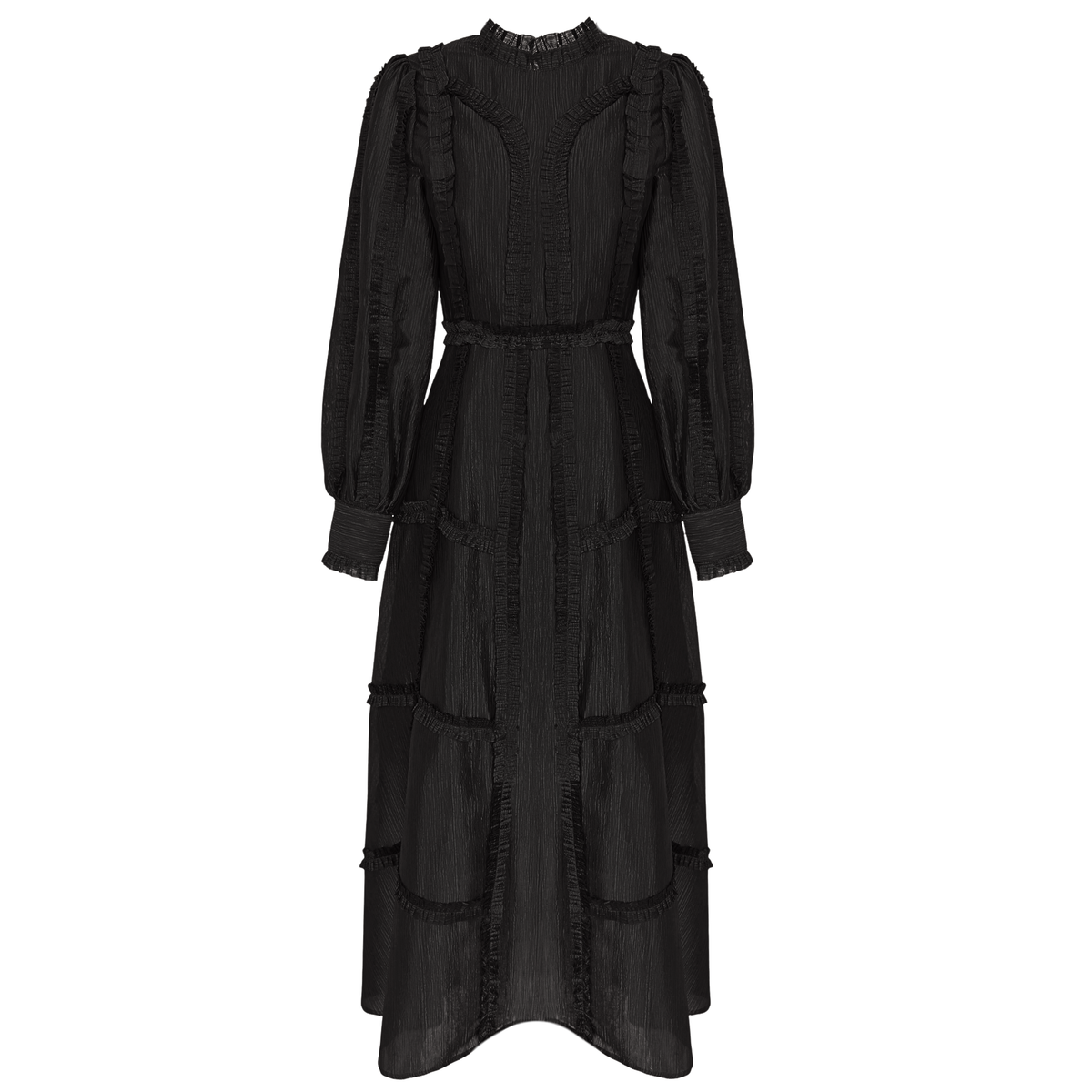 ELIZA FRILL DETAILED DRESS BLACK