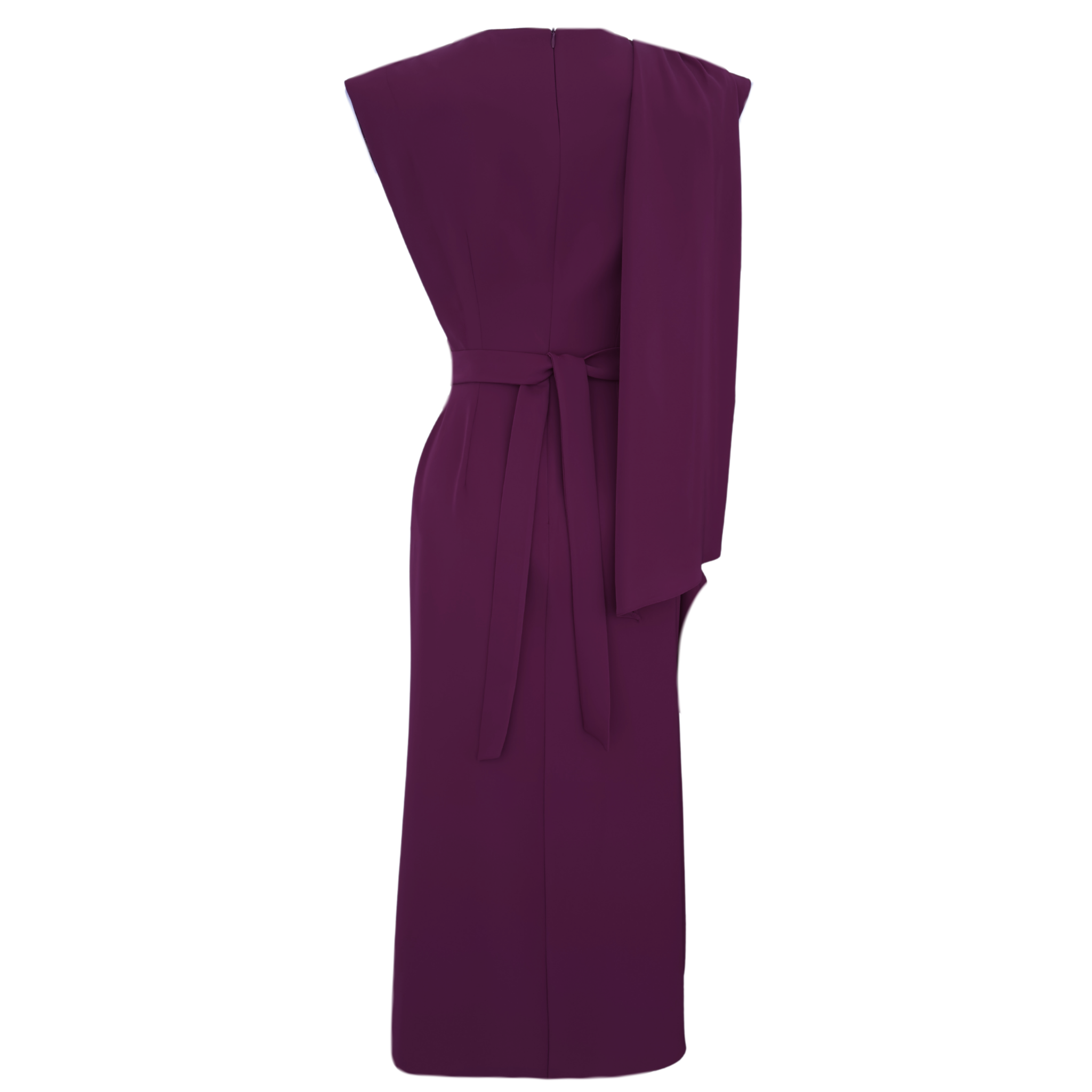 SHAWL SHOULDER DETAIL FLOWY DRESS PURPLE