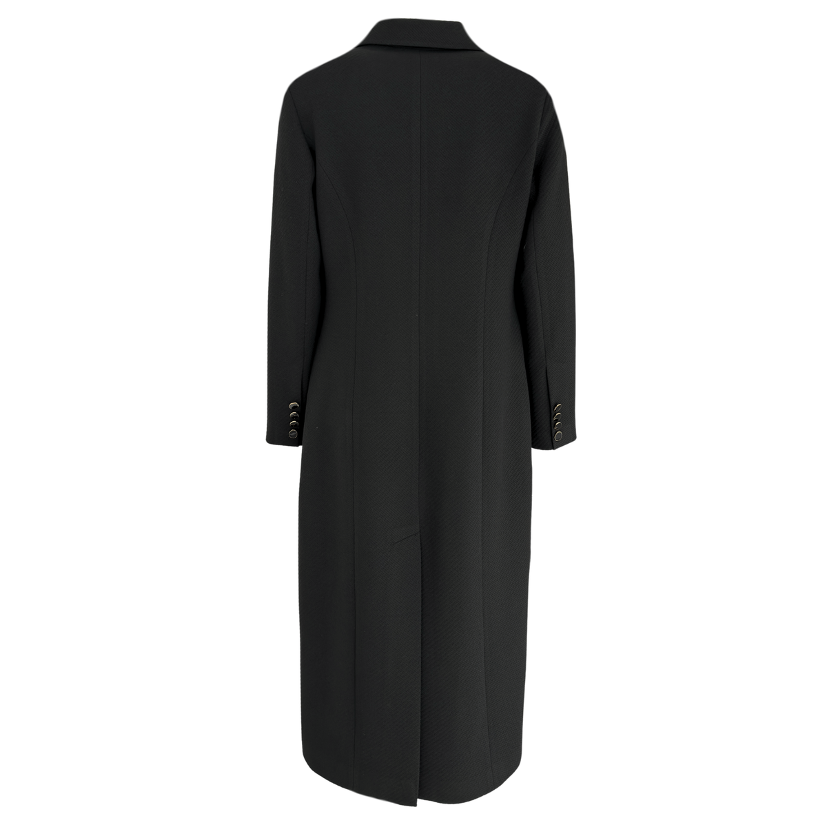 WRAP STYLE BUTTON-DETAILED COAT BLACK