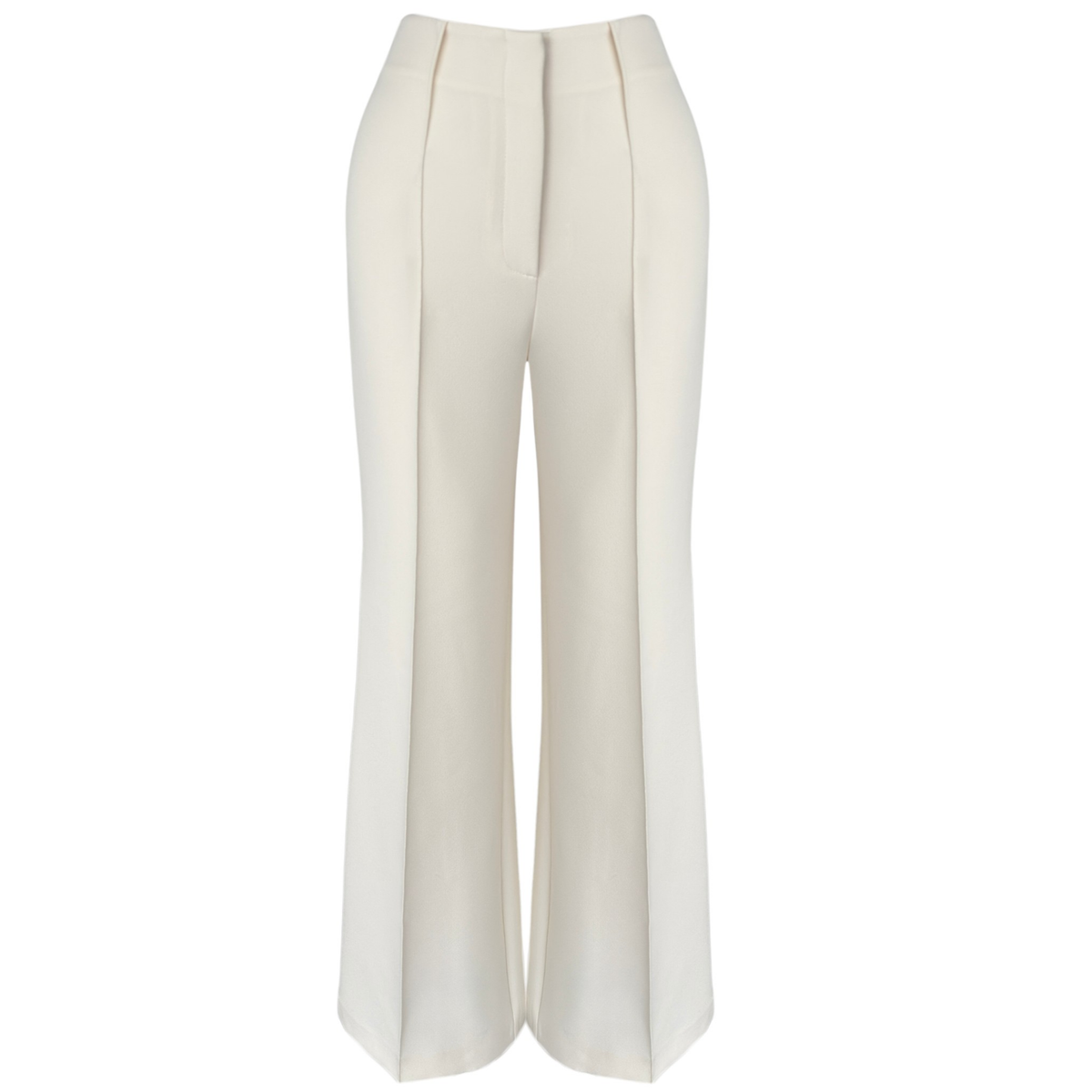 FRONT STITCH DETAILED WIDE LEG TROUSERS ECRU