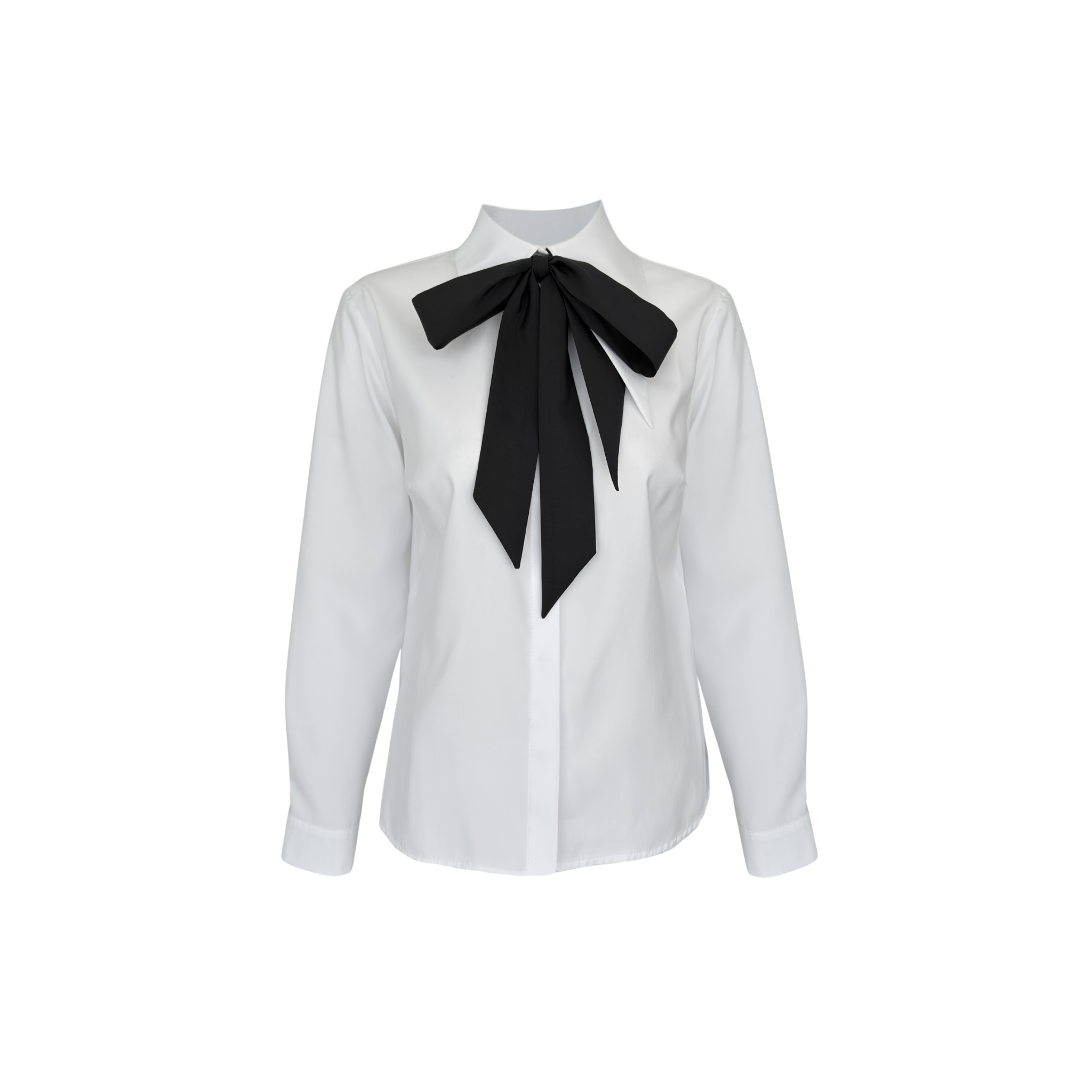 CONTRAST SCARF DETAILED DESIGN SHIRT WHITE
