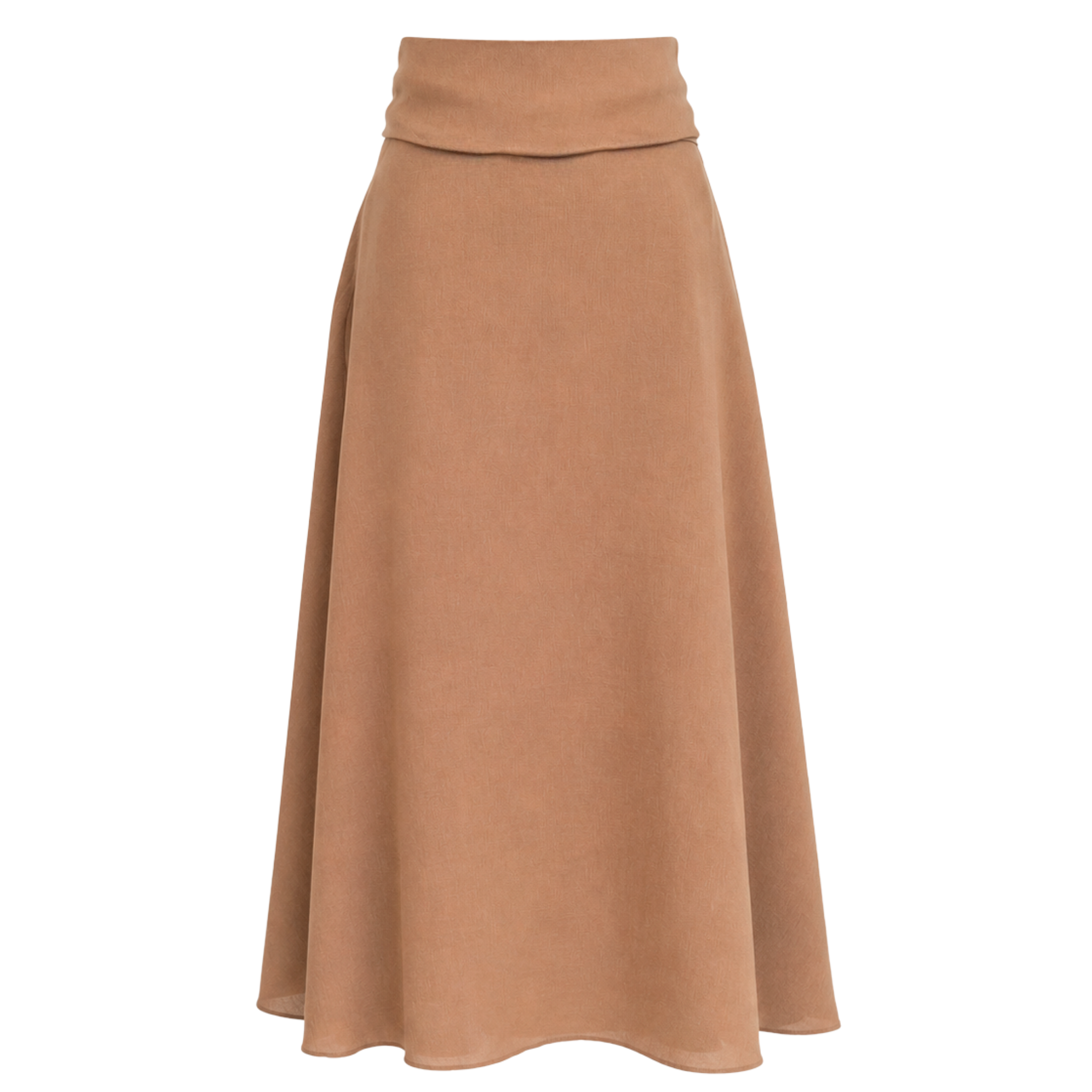 WAIST SASH DETAIL SKIRT BROWN