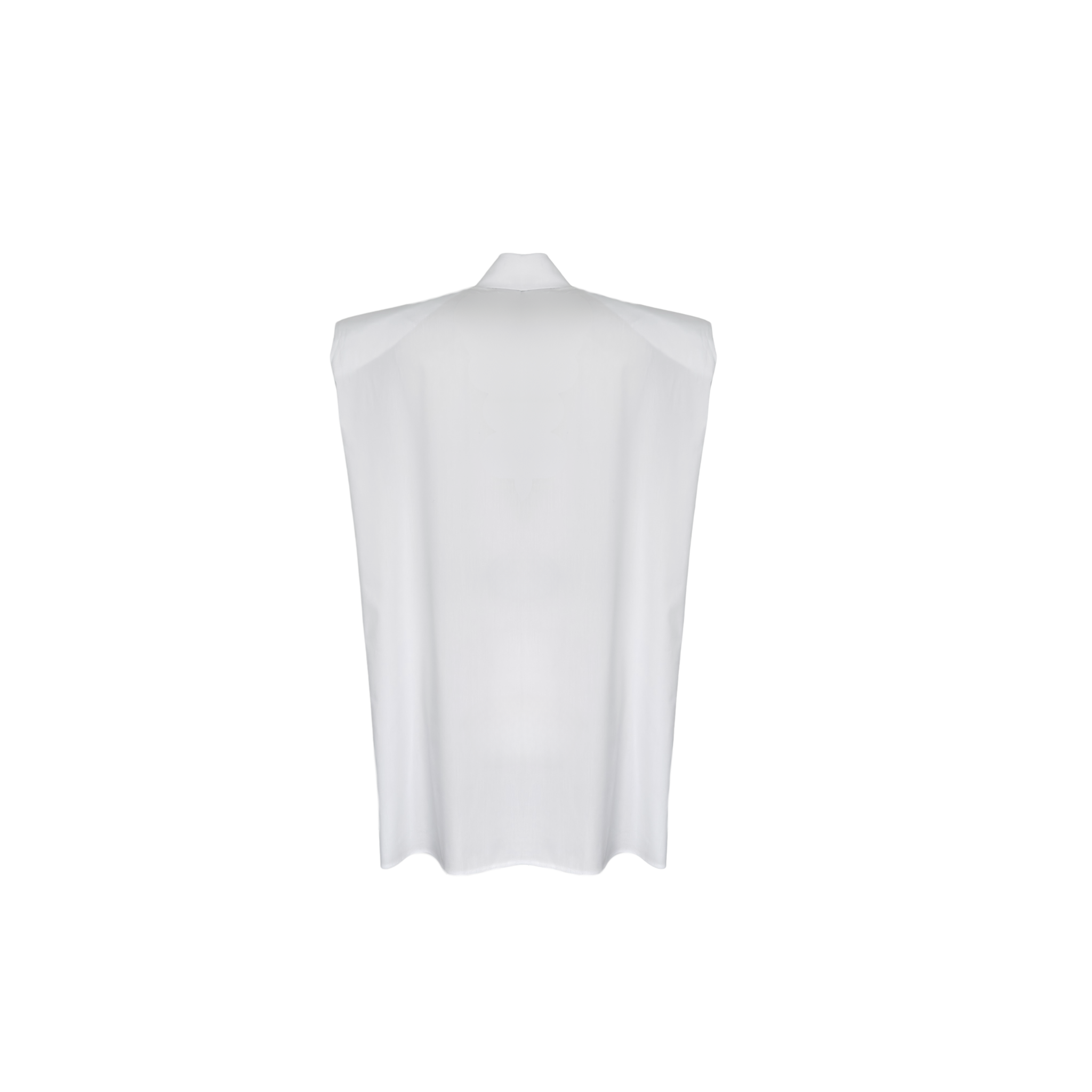 BELT DETAIL PADDED SHOULDERS SHIRT WHITE