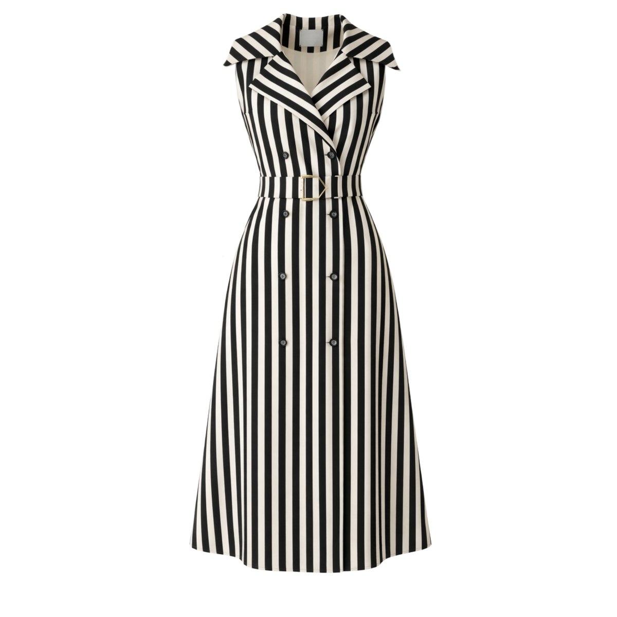 STRIPED BLAZER COLLAR WRAP STYLE DRESS