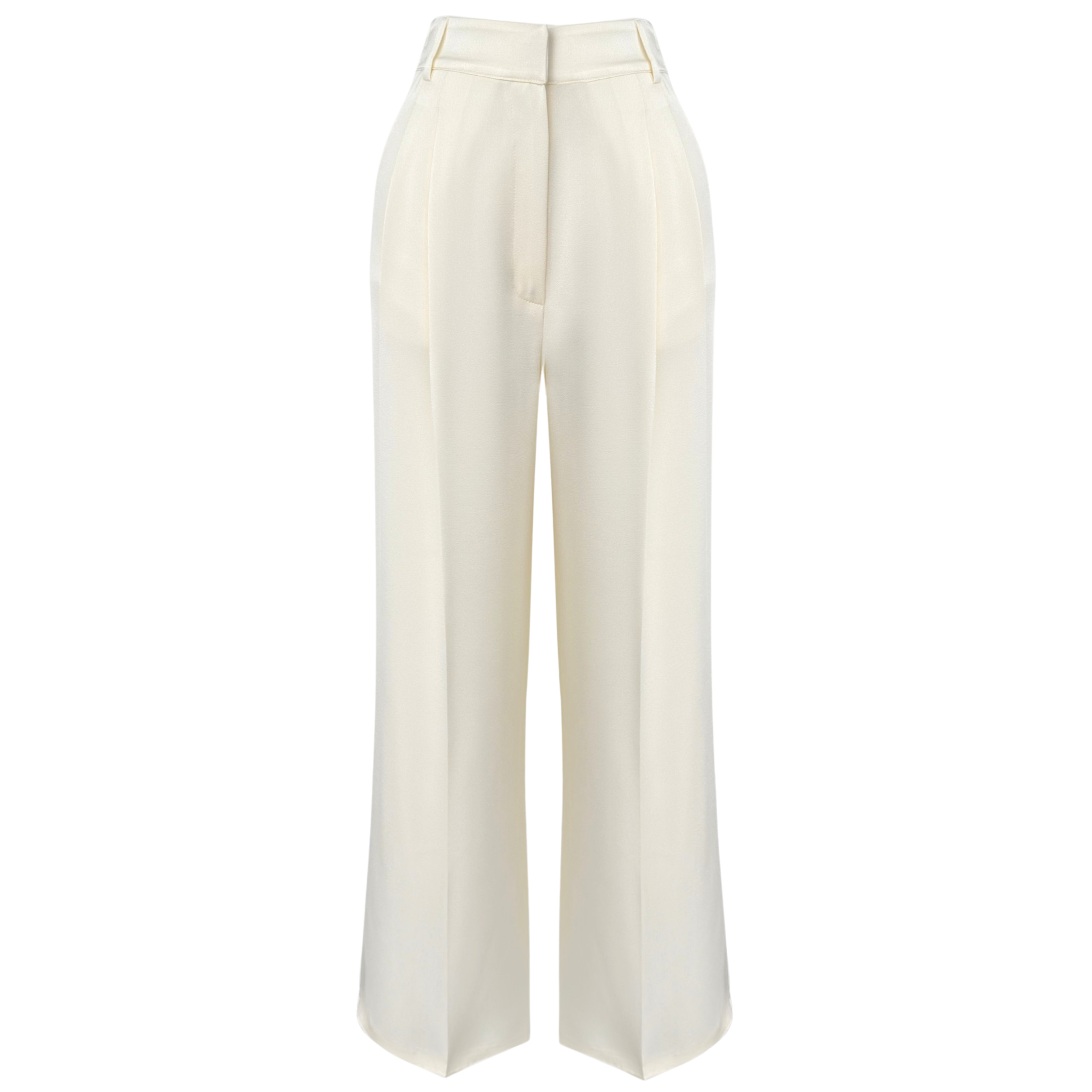 CLASSIC SATIN TROUSERS ECRU