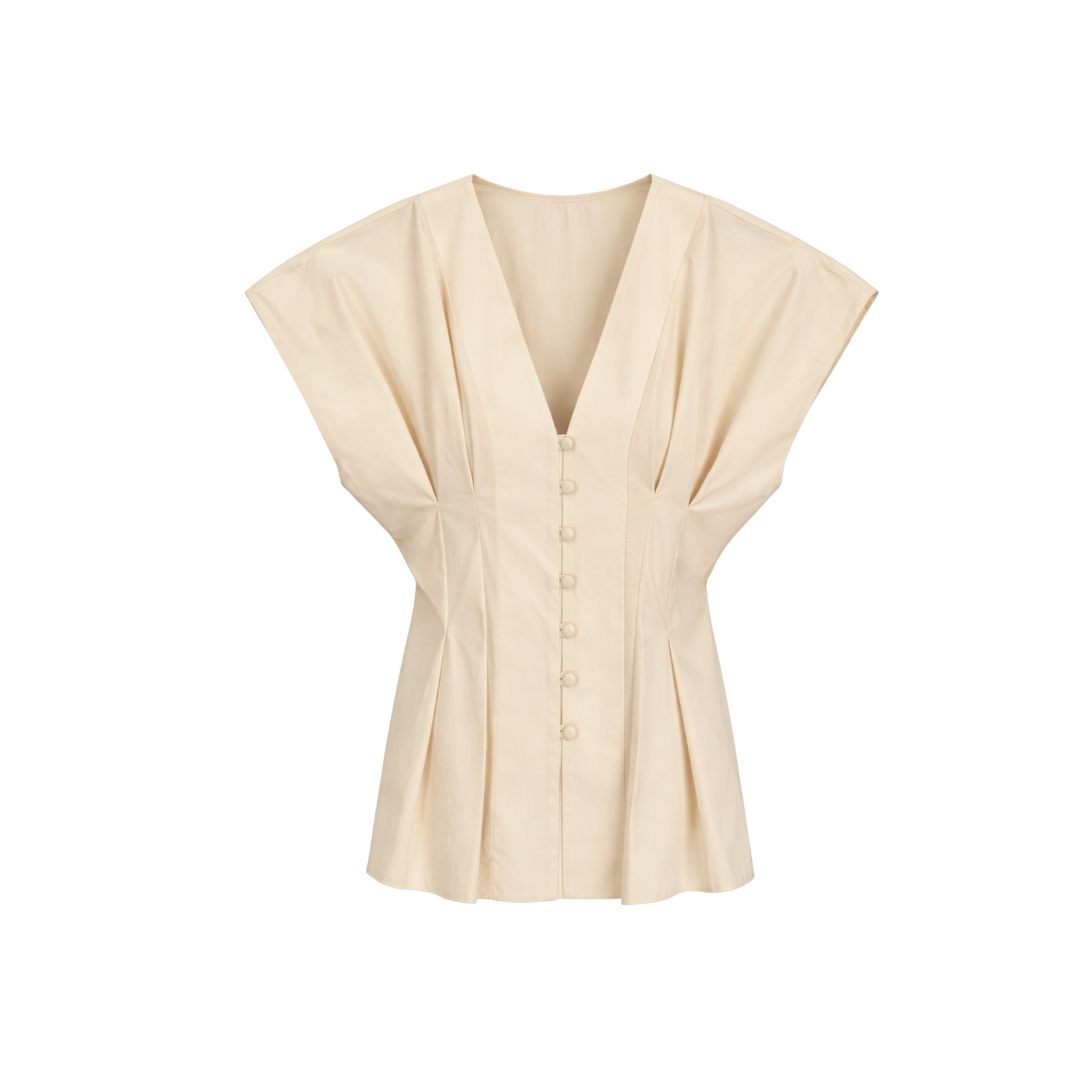 BUTTON DETAIL BLOUSE AND SKIRT SET STONE