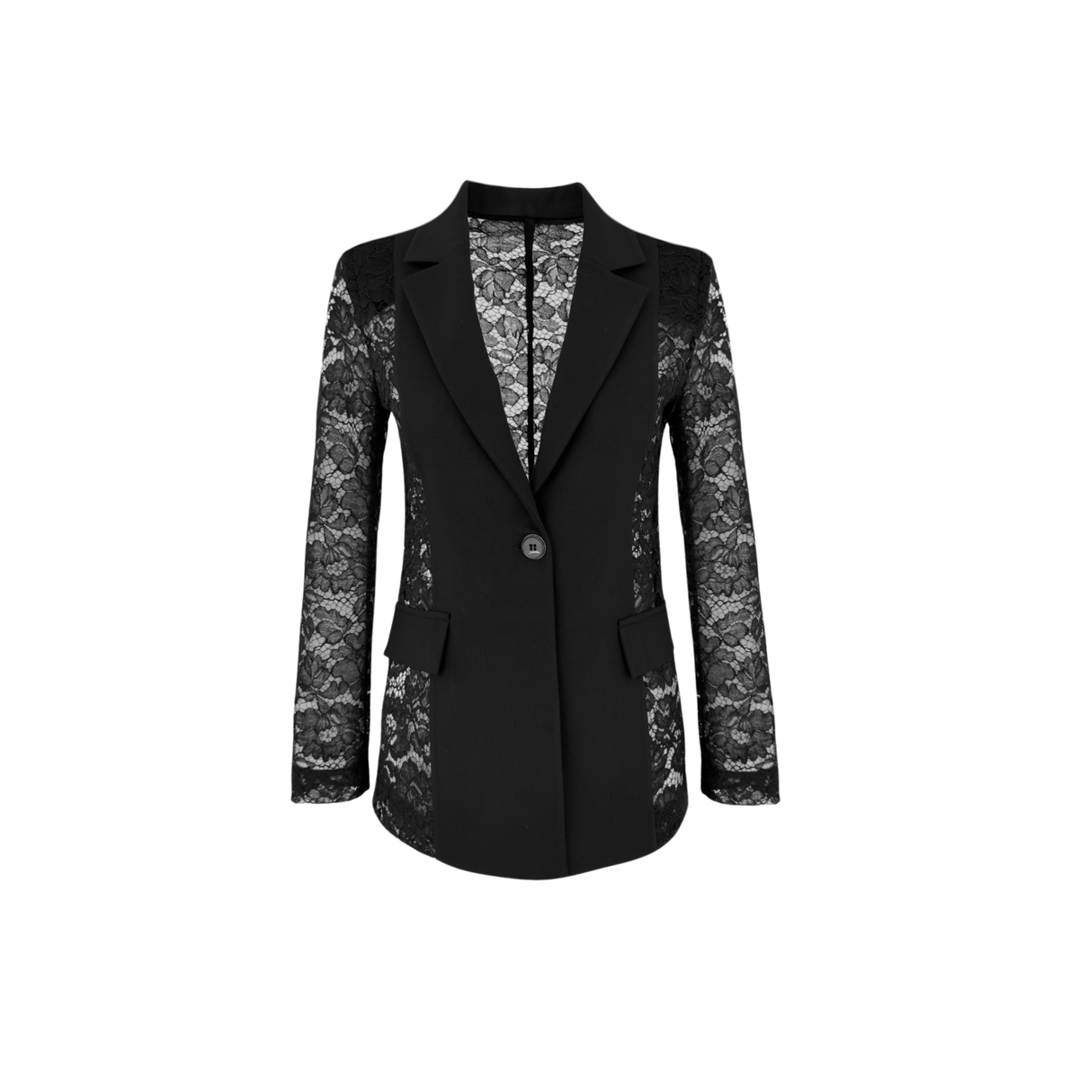 LACE DETAIL JACKET BLACK