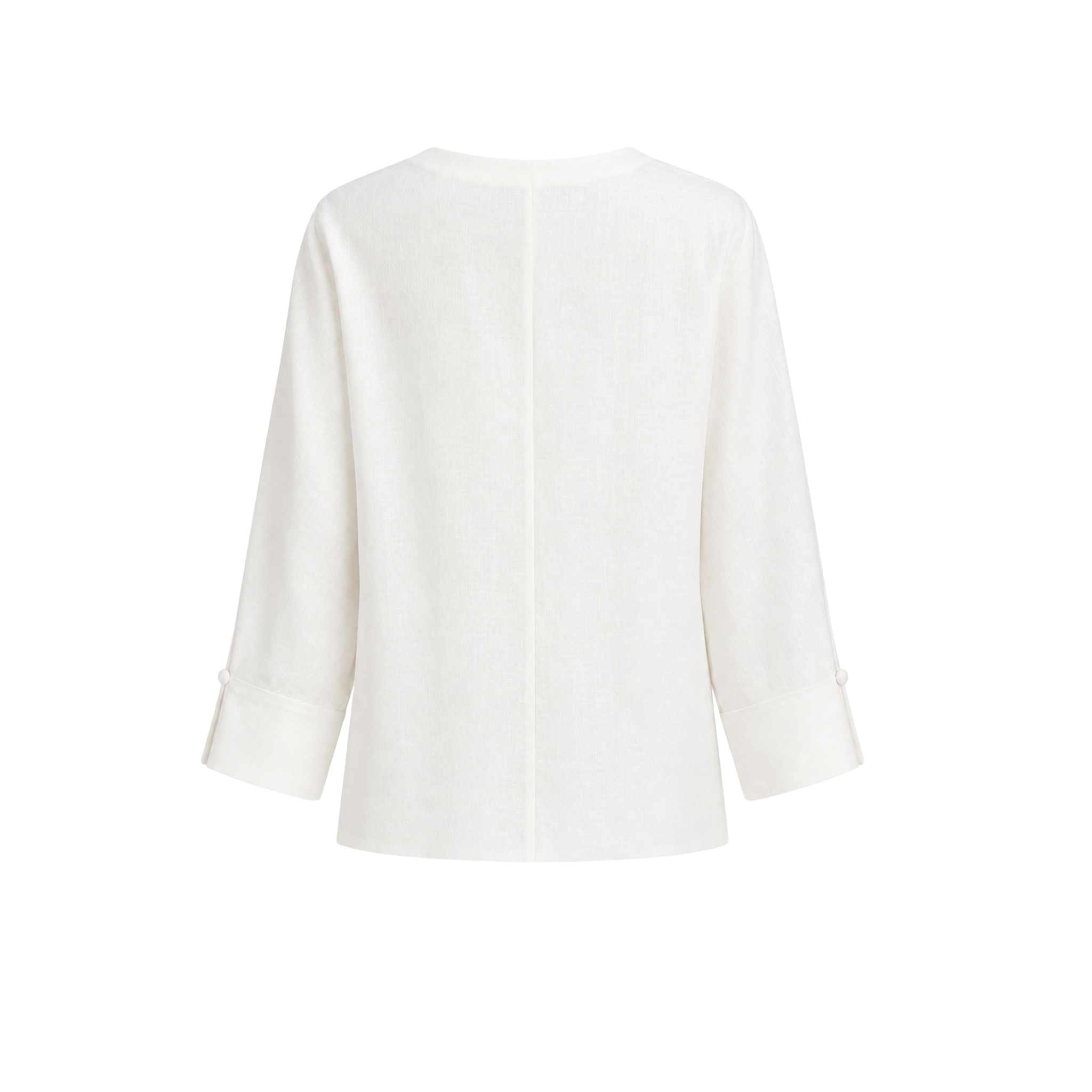 BUTTON DETAIL 100% LINEN SET WHITE