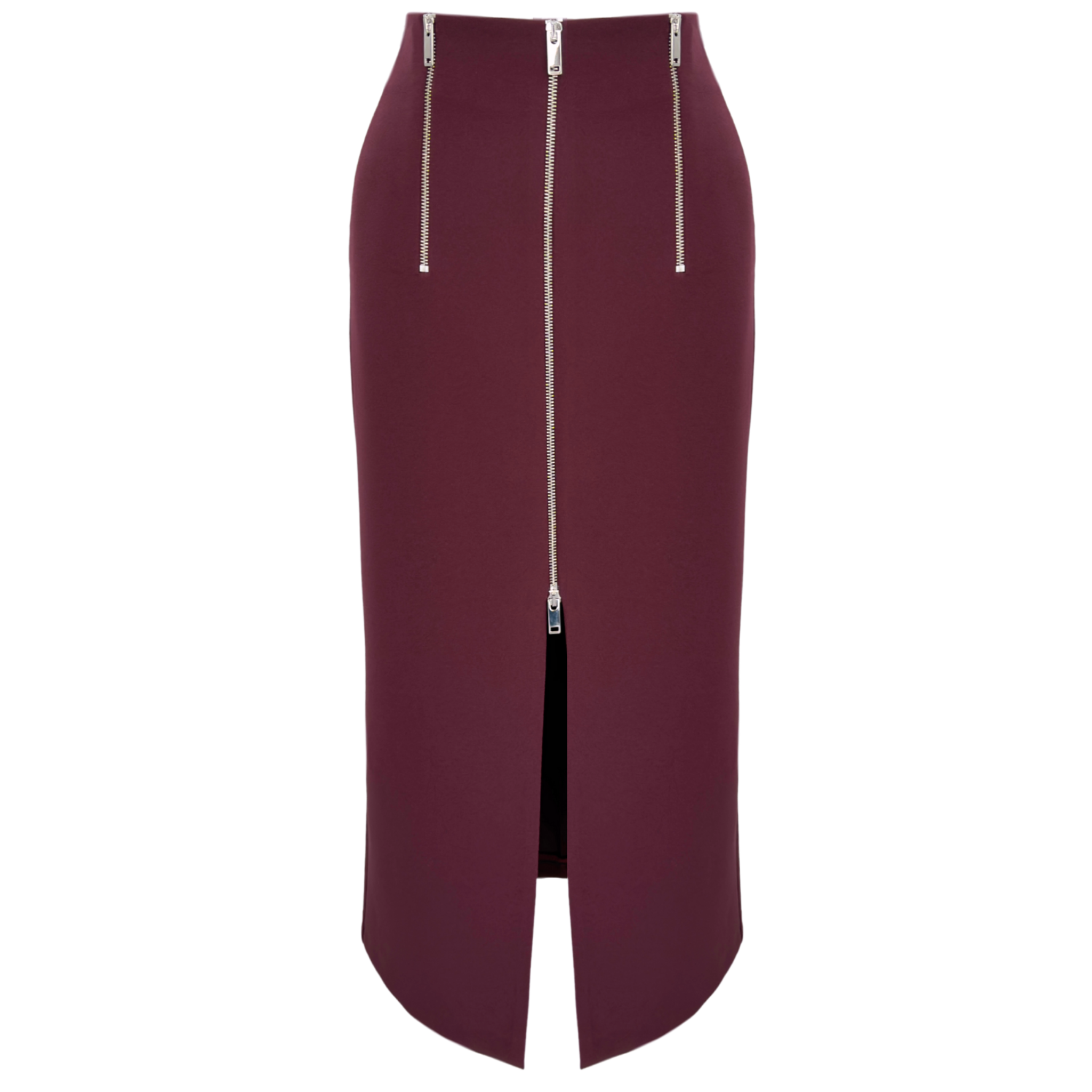 CHERRY ZIP DETAIL PENCIL SKIRT