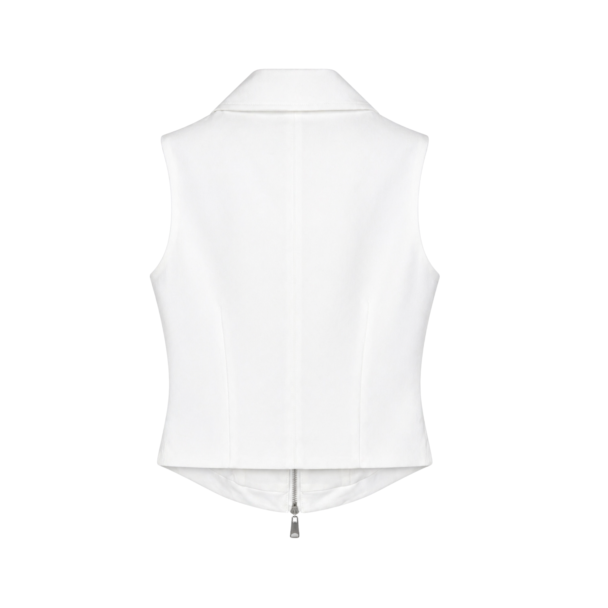 ZIP DETAIL COTTON VEST ECRU
