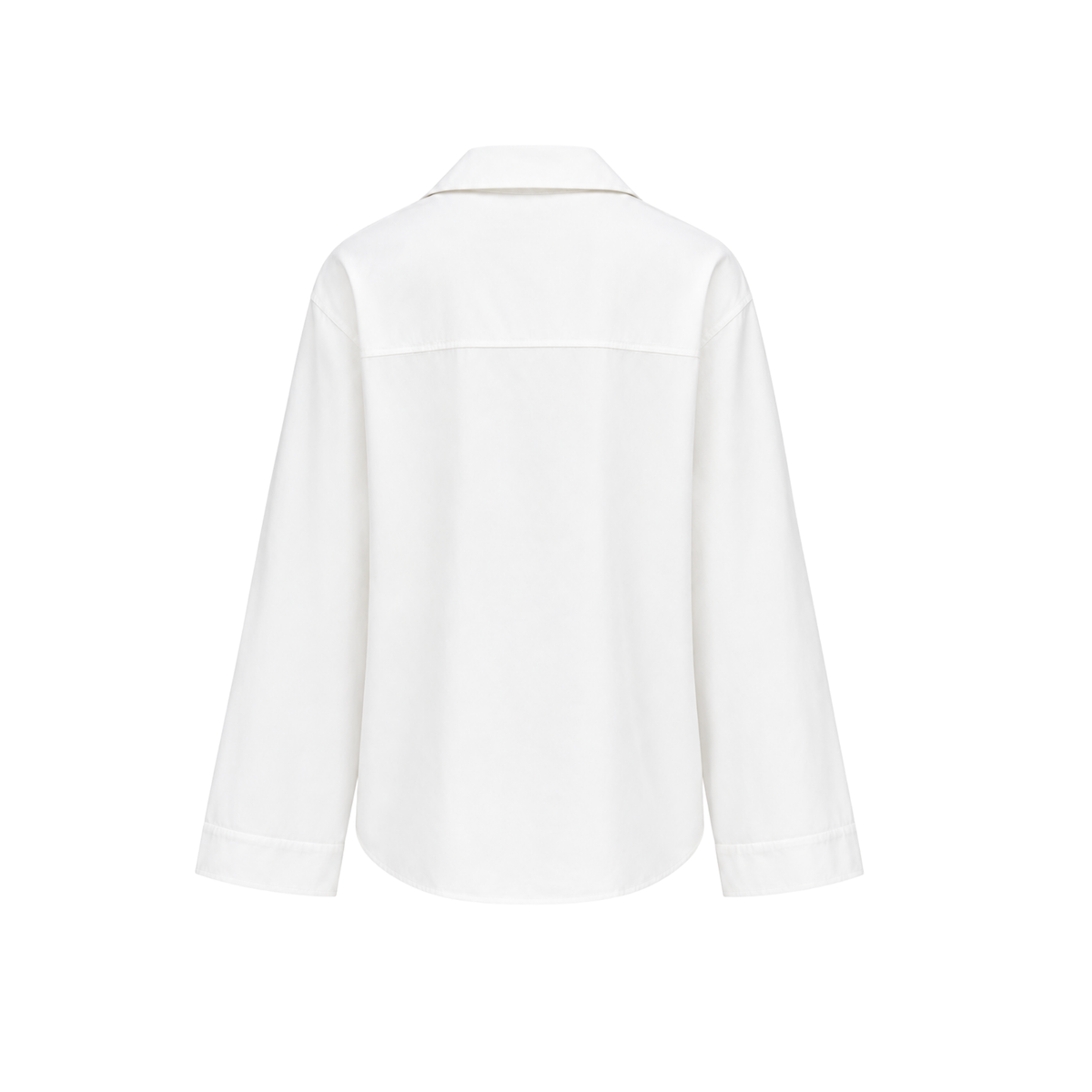 ZIP DETAIL OVERSIZED COTTON SHIRT WHITE