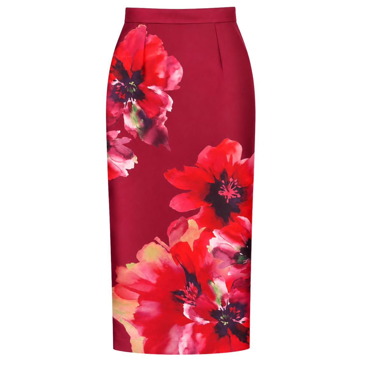 FLORAL DESEN TAFTA KALEM ETEK BORDO