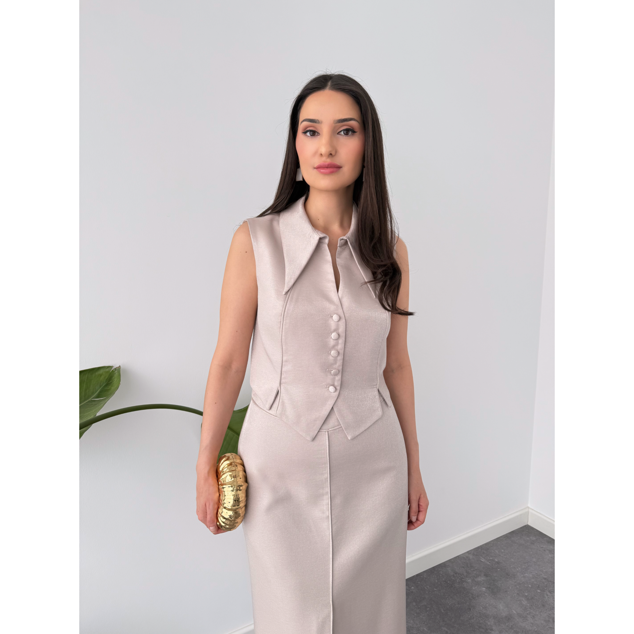 NOA SPARKLE VEST STONE