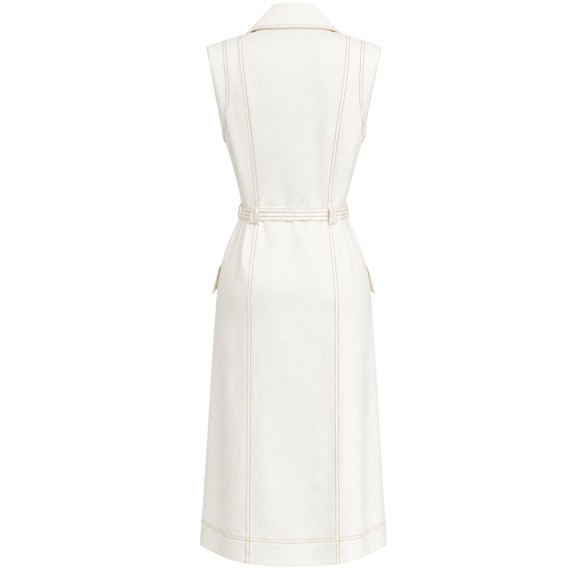 WRAP CLOSURE BLAZER COLLAR DRESS ECRU