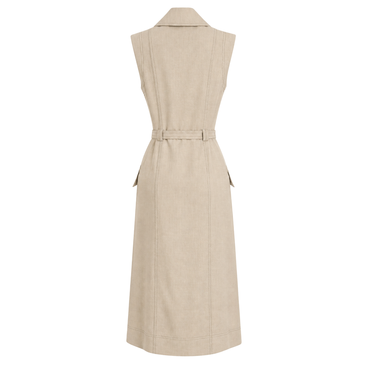 WRAP CLOSURE BLAZER COLLAR DRESS BEIGE