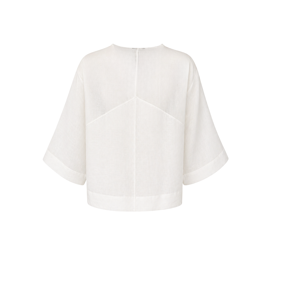 V-NECK OVERSIZED LINEN BLOUSE WHITE