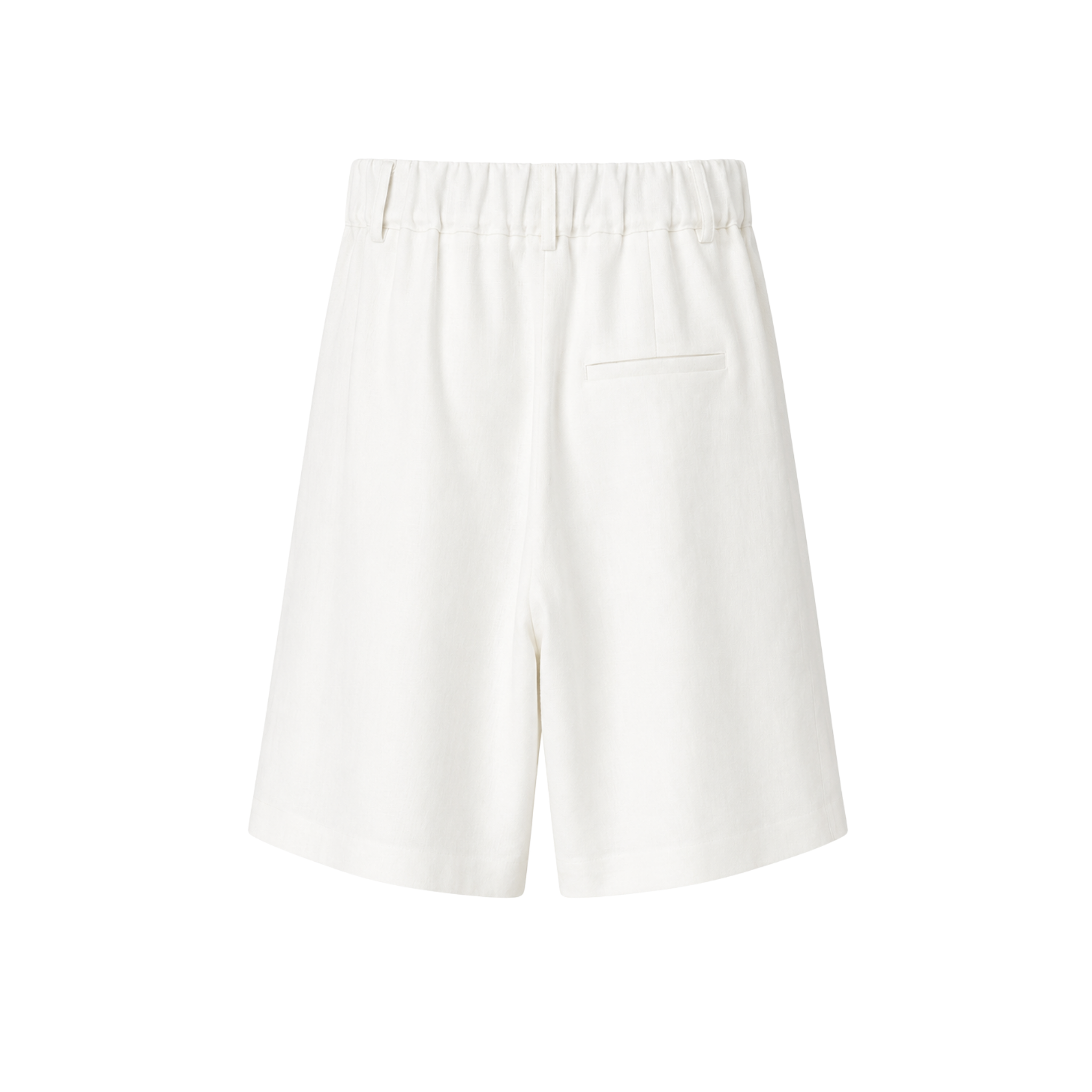 100% LINEN BERMUDA SHORTS WHITE