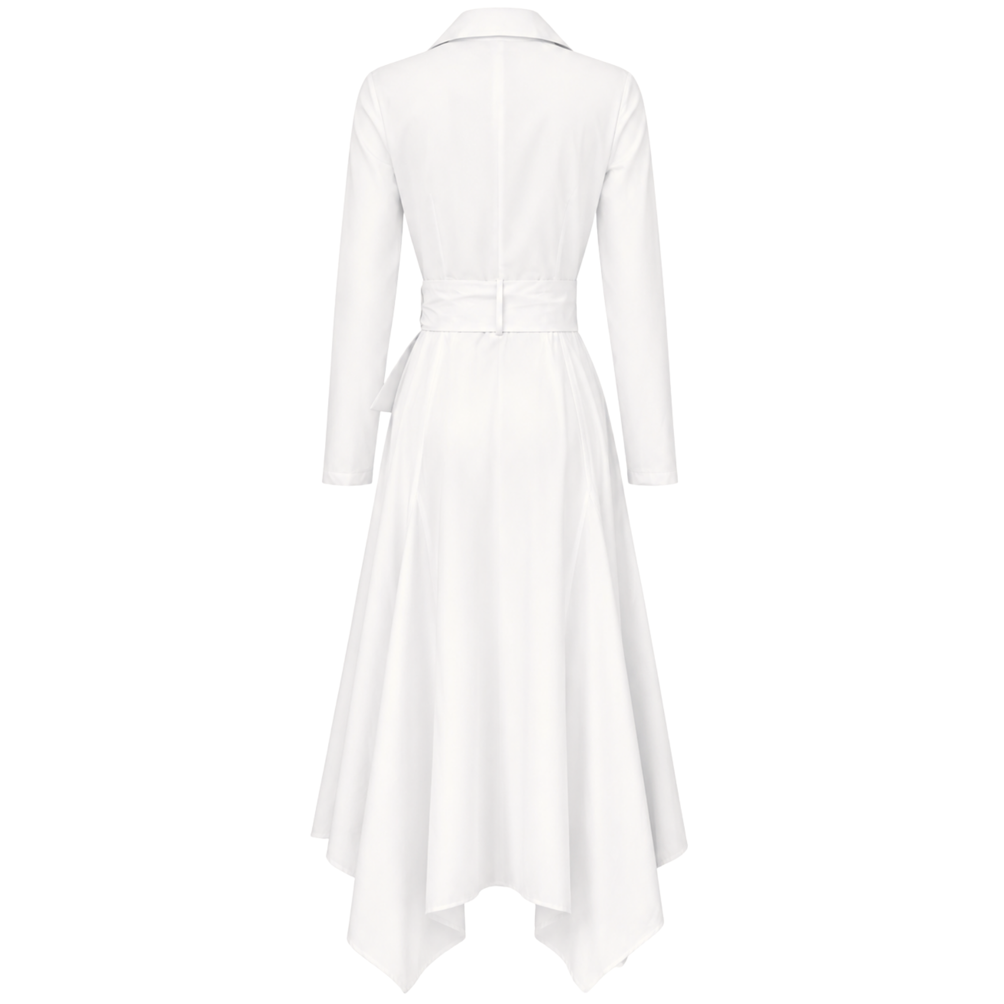 ORNAMENT BUTTON DETAIL WRAP DRESS WHITE