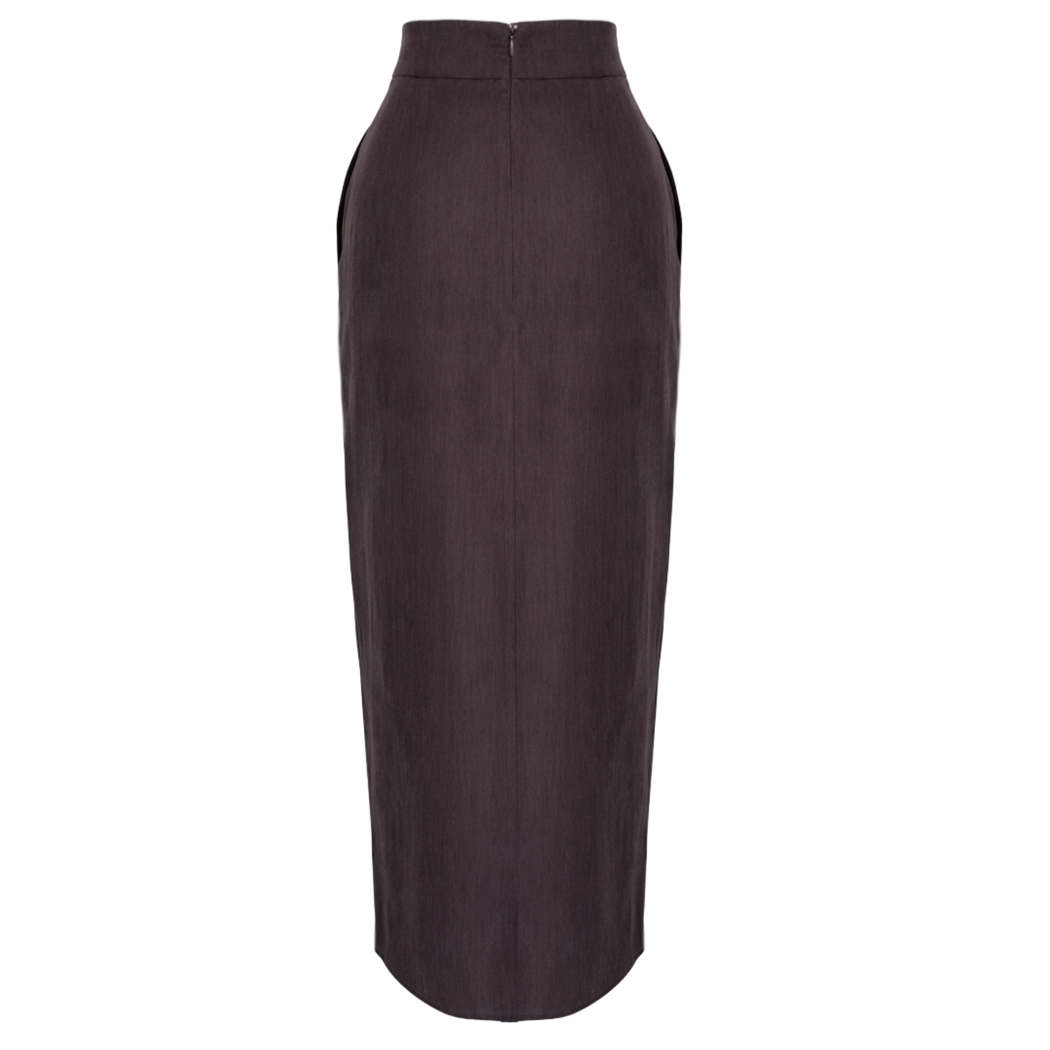WRAP STYLE TENCEL SKIRT BROWN