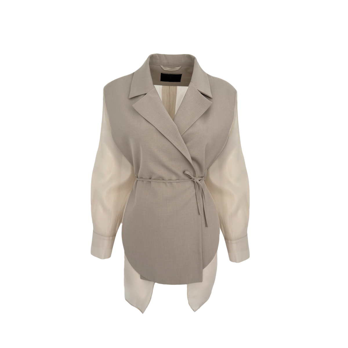 FABRIC MIX DESIGN JACKET BEIGE
