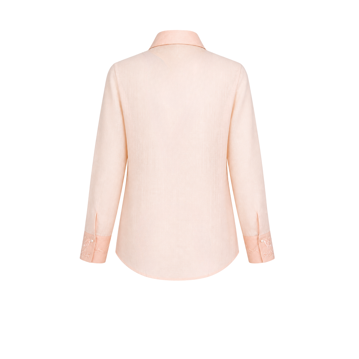 EMBROIDERED 100% RAMIE SHIRT SALMON
