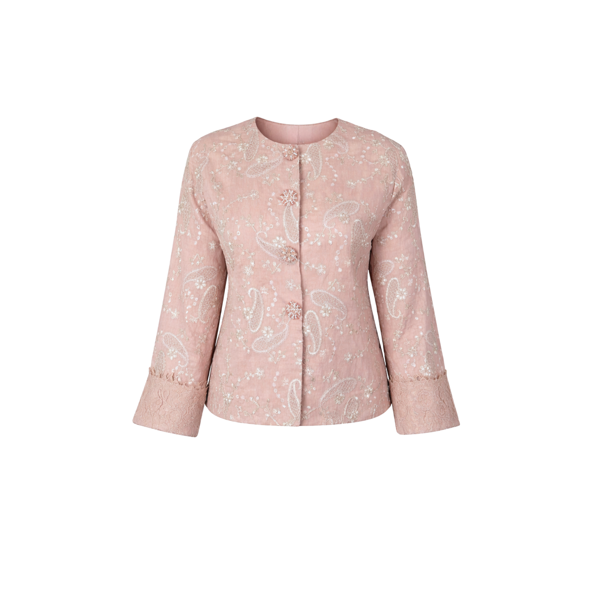 EMBROIDERED DESIGN JACKET PINK