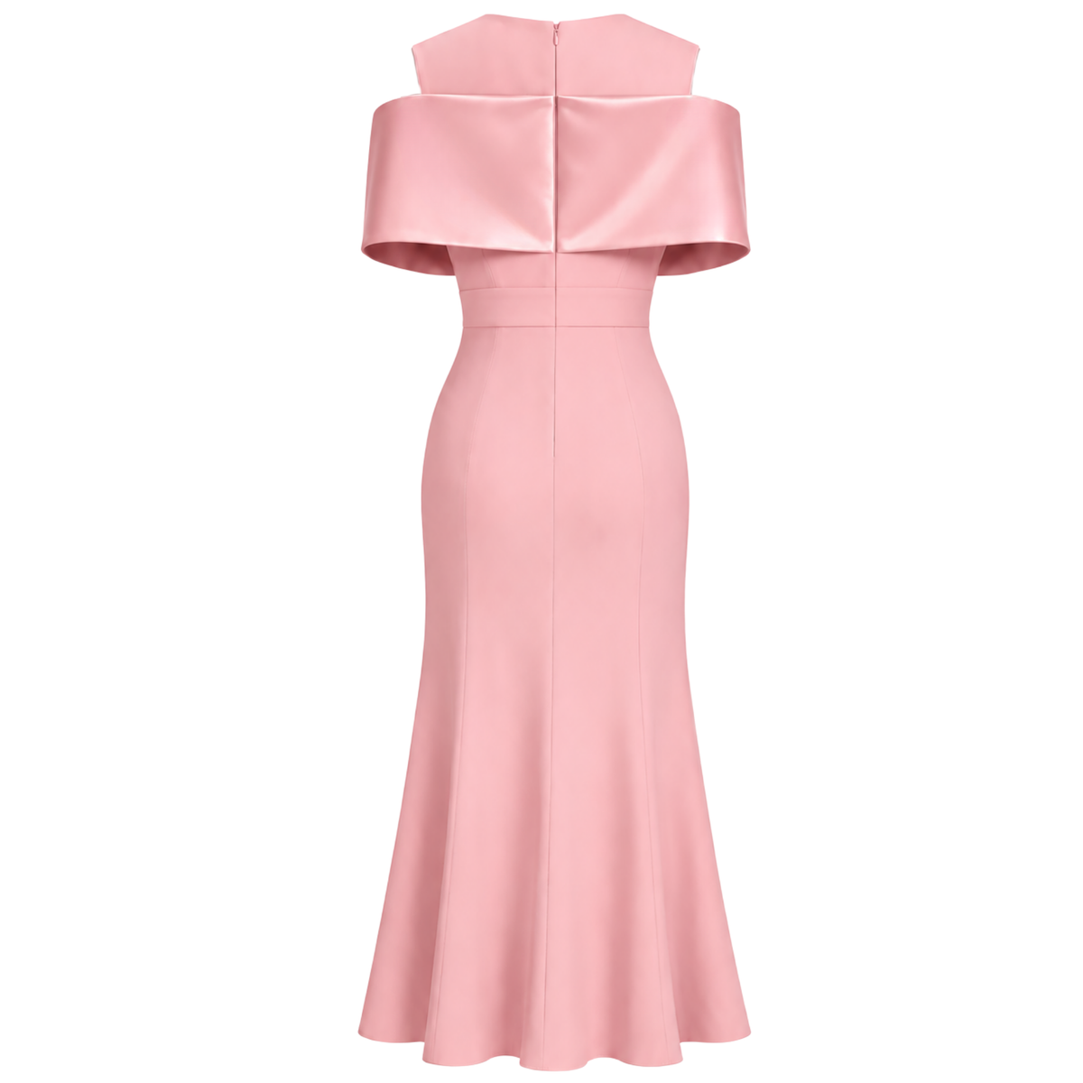 SHOULDER DETAIL RUFFLED SKIRT DRESS PINK