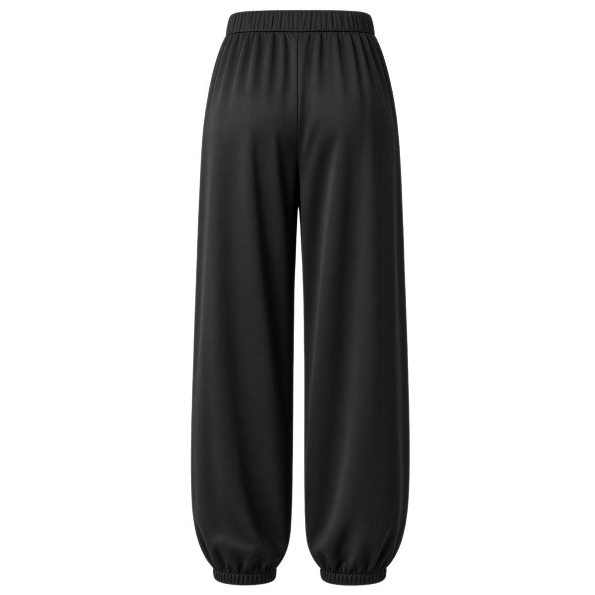 PAÇA DETAY PİLELİ SATEN PANTOLON SİYAH