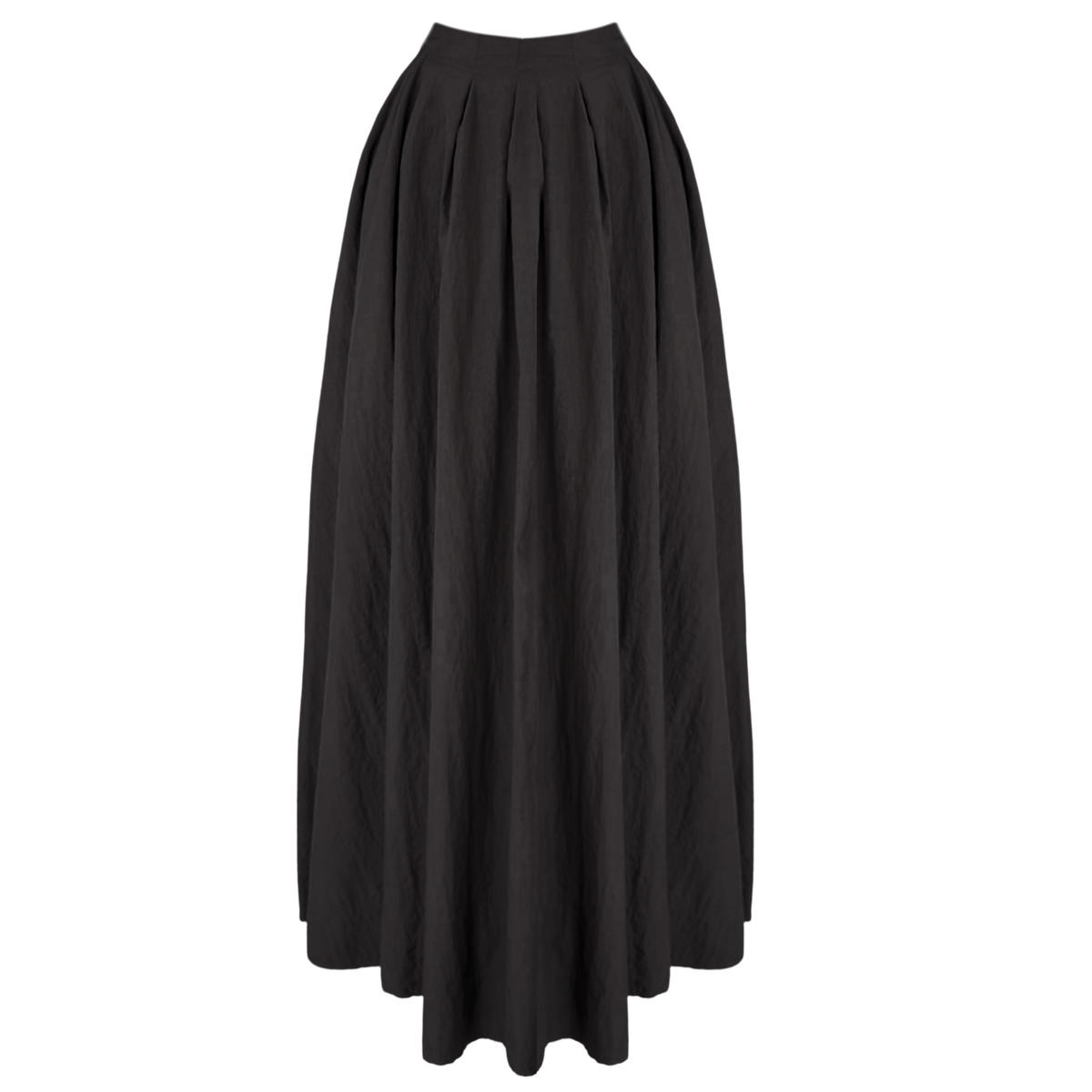 PARACHUTE FABRIC PLEAT DETAIL SKIRT BLACK