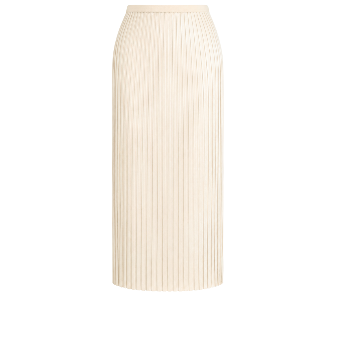 PLEAT DETAIL MIDI LENGTH SKIRT VANILLA