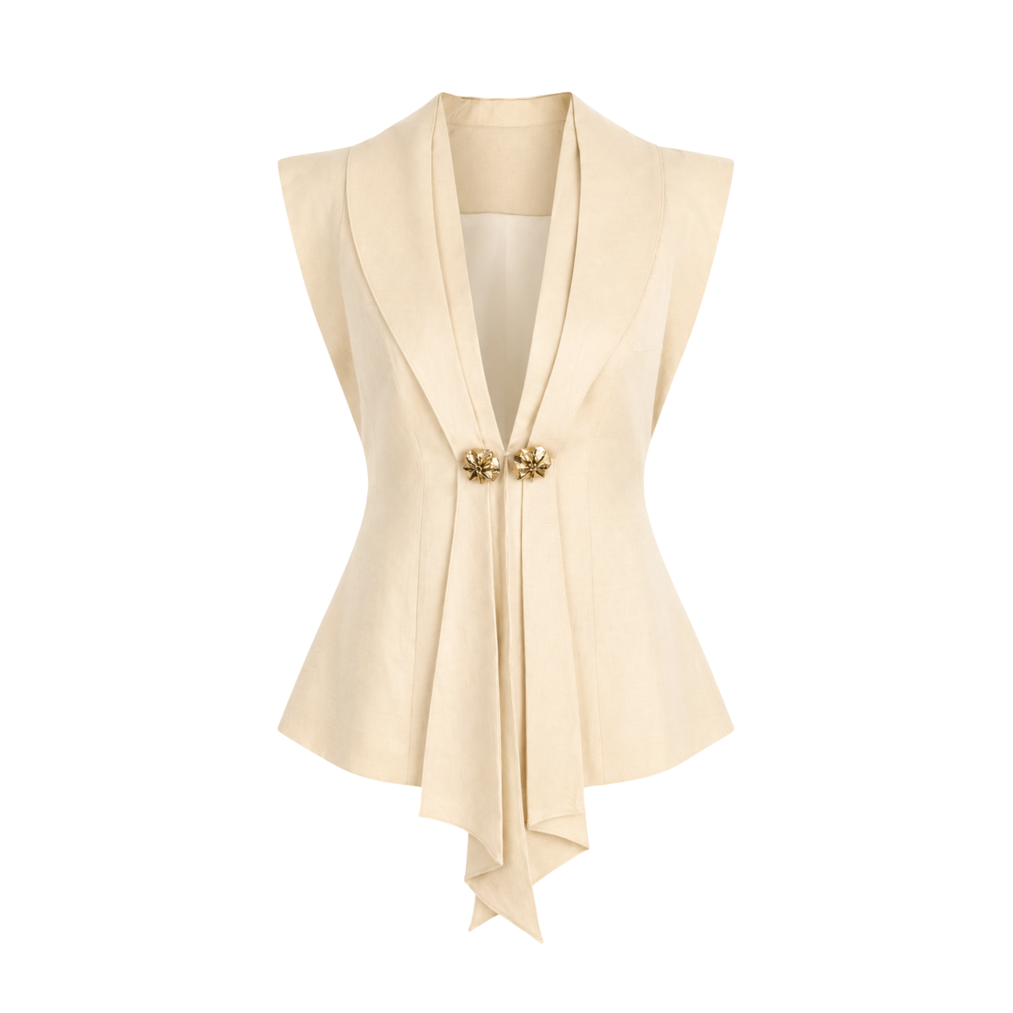 COLLAR DETAIL VEST AND TROUSERS SET YELLOW