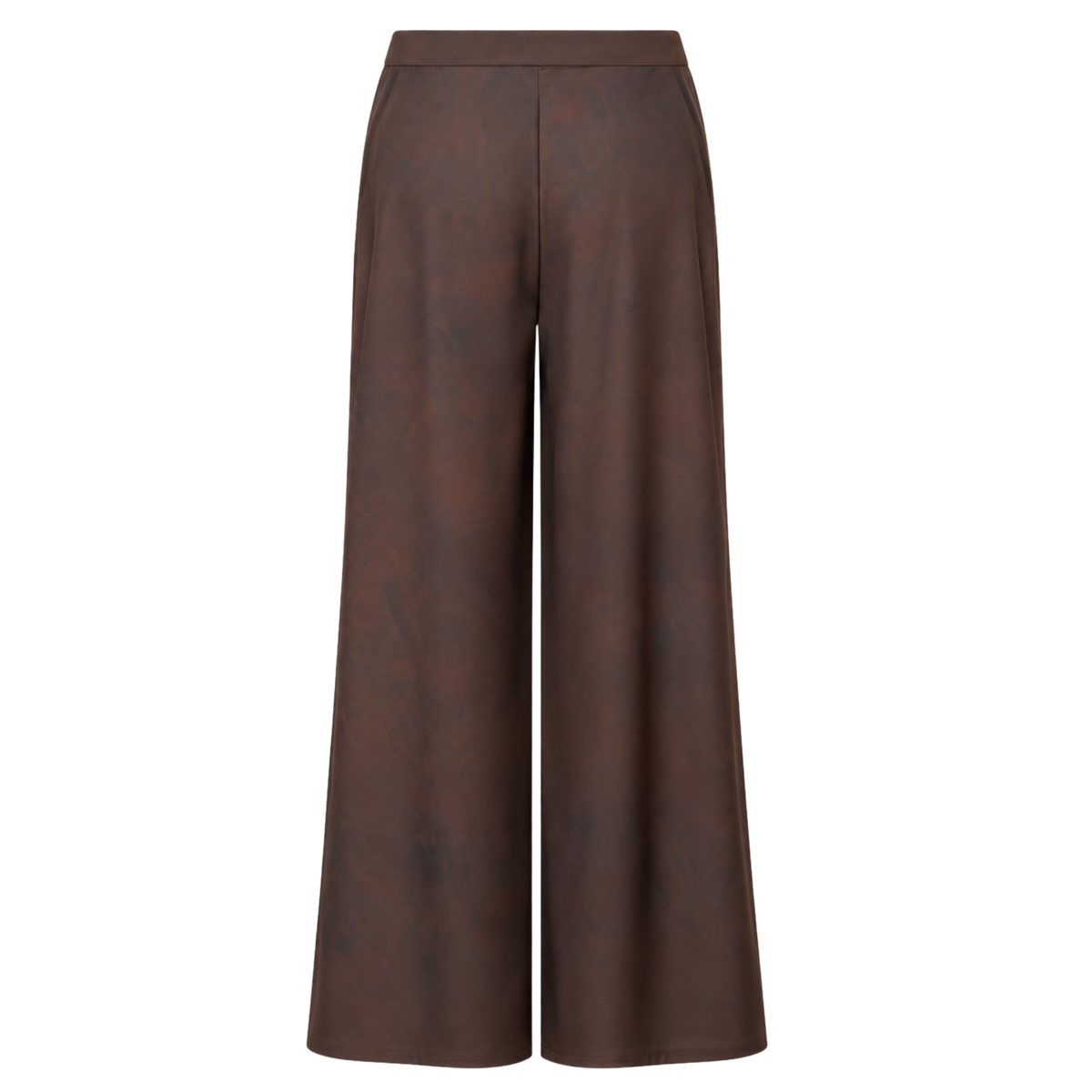 FABRIC MIX SLEEVE DETAIL SATIN SET BROWN